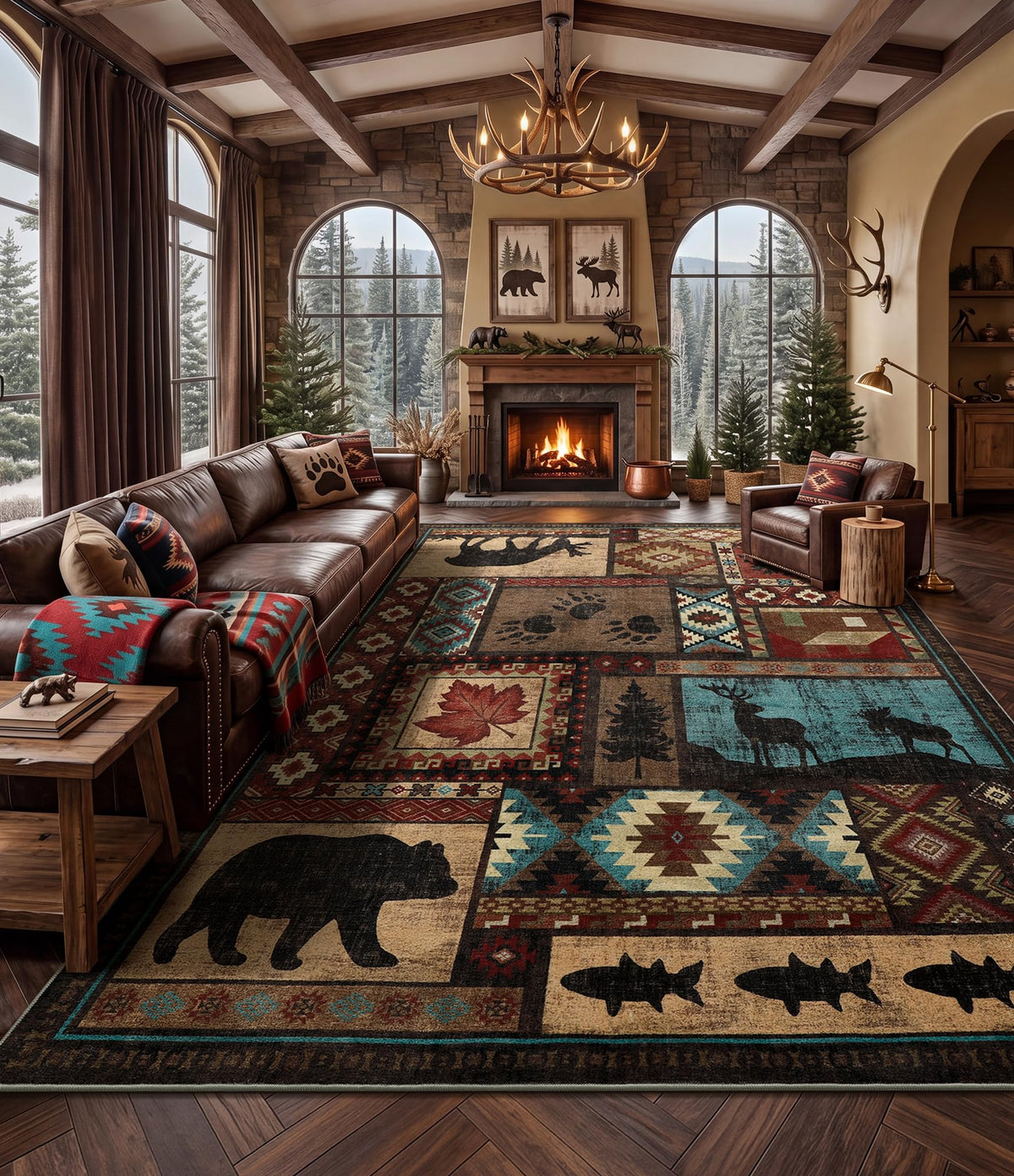 YIHOUSE Washable Rustic Cabin Runner Rug 2x6 Hallway