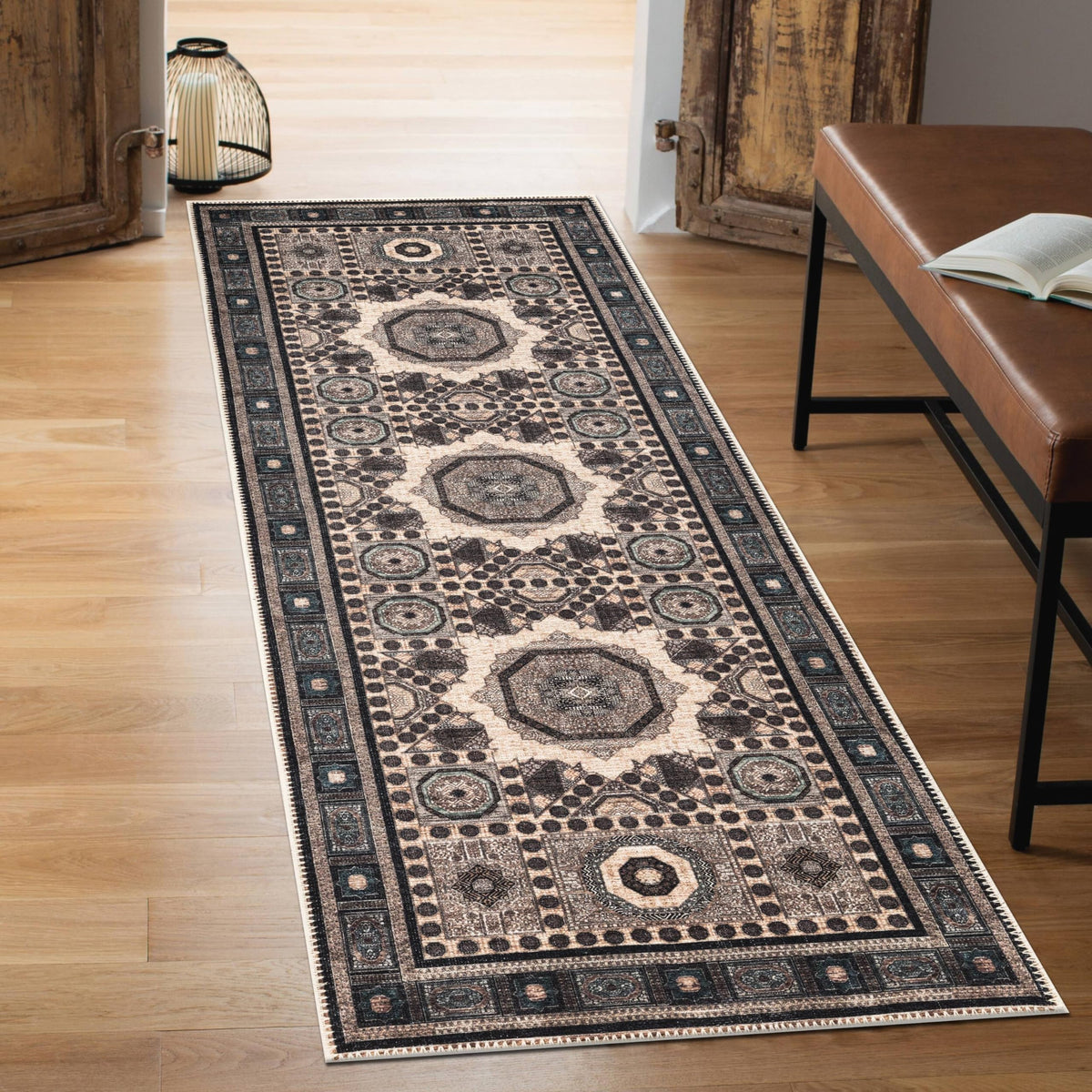Keen Home Design Vintage Washable Entryway Rug, Non-Slip Low Pile, 2x3