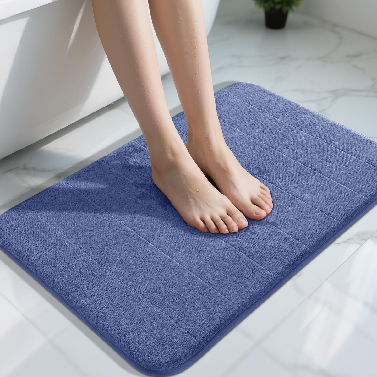 Yimobra Memory Foam Bath Mat, Super Soft & Absorbent Bathroom Rug, Grey