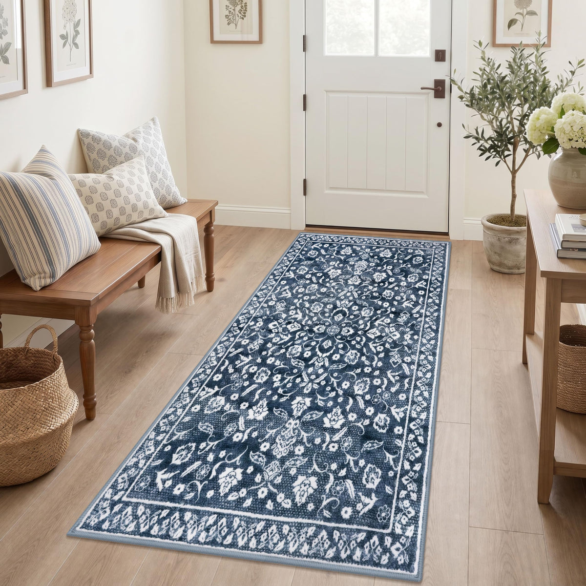 Vintage Washable Entryway Rug 2x3 Small Area Rug Non Slip Door Mat