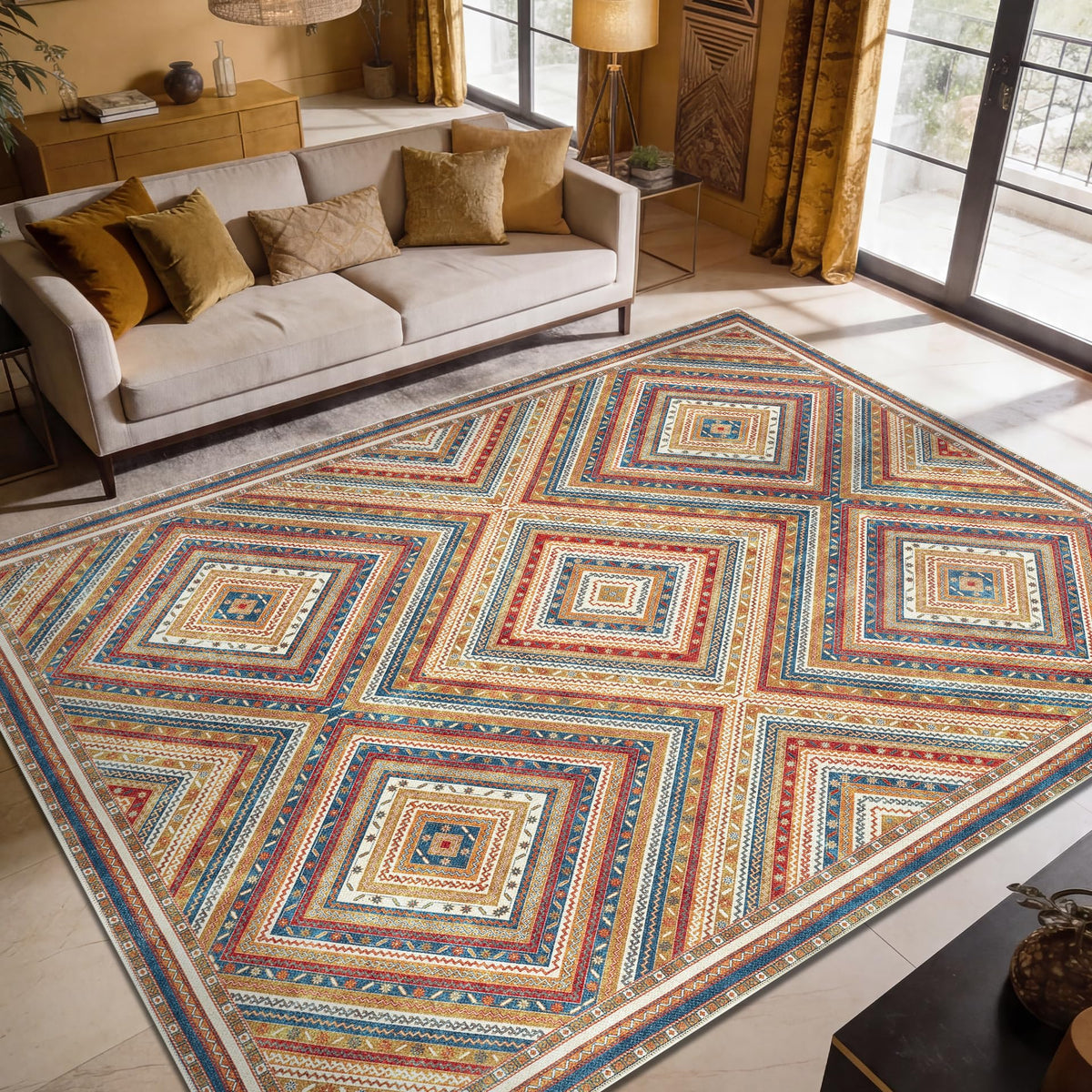 Keen Home Design Vintage Washable Entryway Rug, Non-Slip Low Pile, 2x3