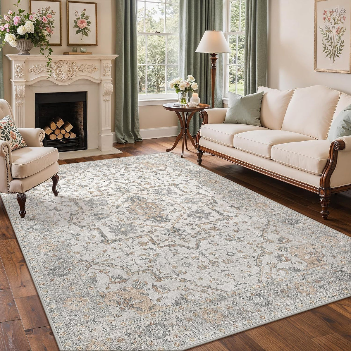 GENIMO 2x5 Washable Runner Rug Non Slip for Hallway, Light Taupe Brown
