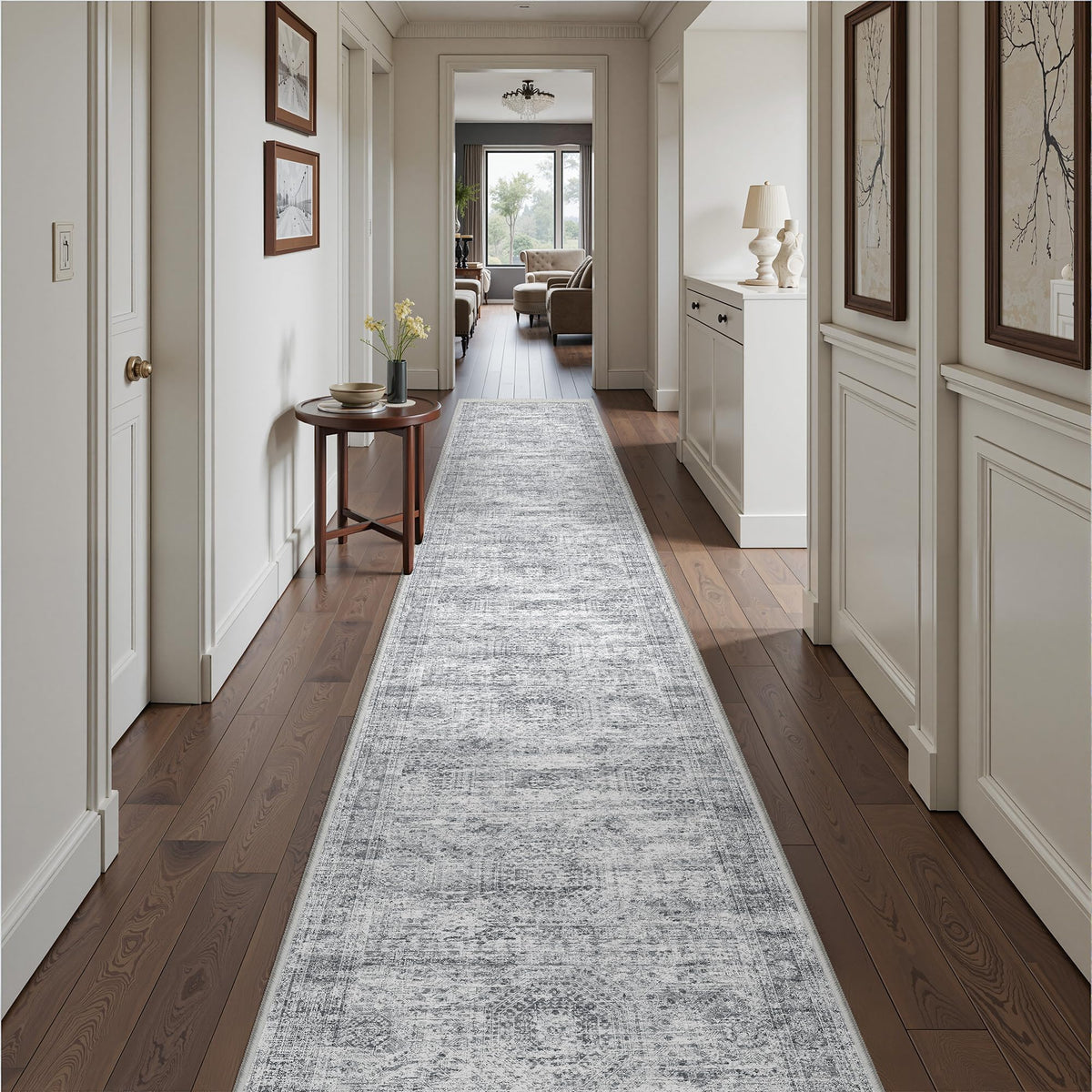 2x8 Runner Rug Non Slip,Washable Hallway Runner Rug,Beige