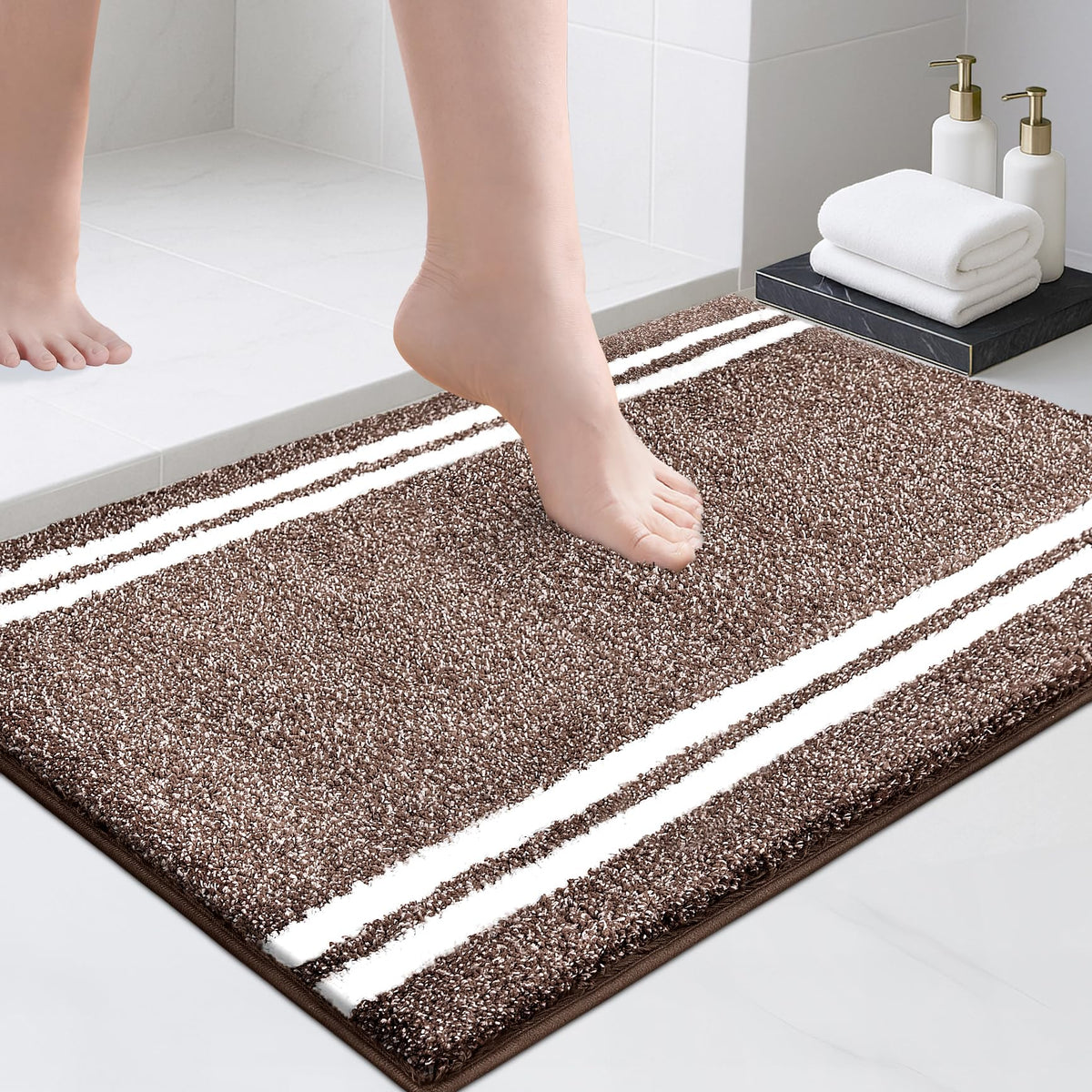 PURRUGS Bathroom Rug, Bath Mat, 20" x 30", Beige