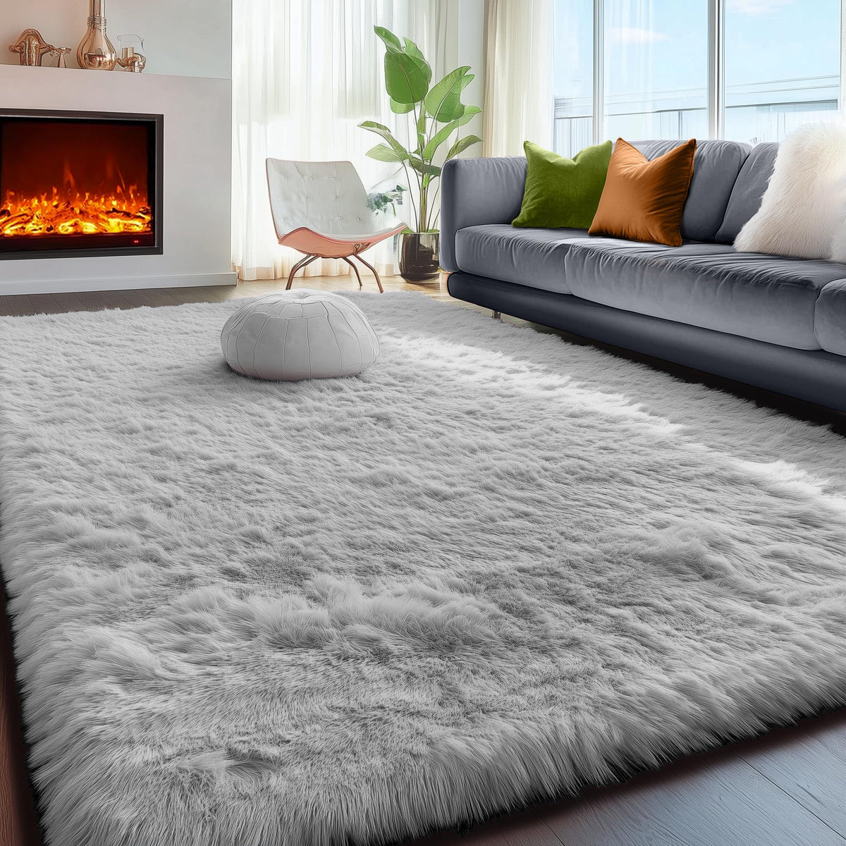 Super Soft Runner Rugs For Hallway 2x6 Ft,Grey Rug Home Decor Aesthetic