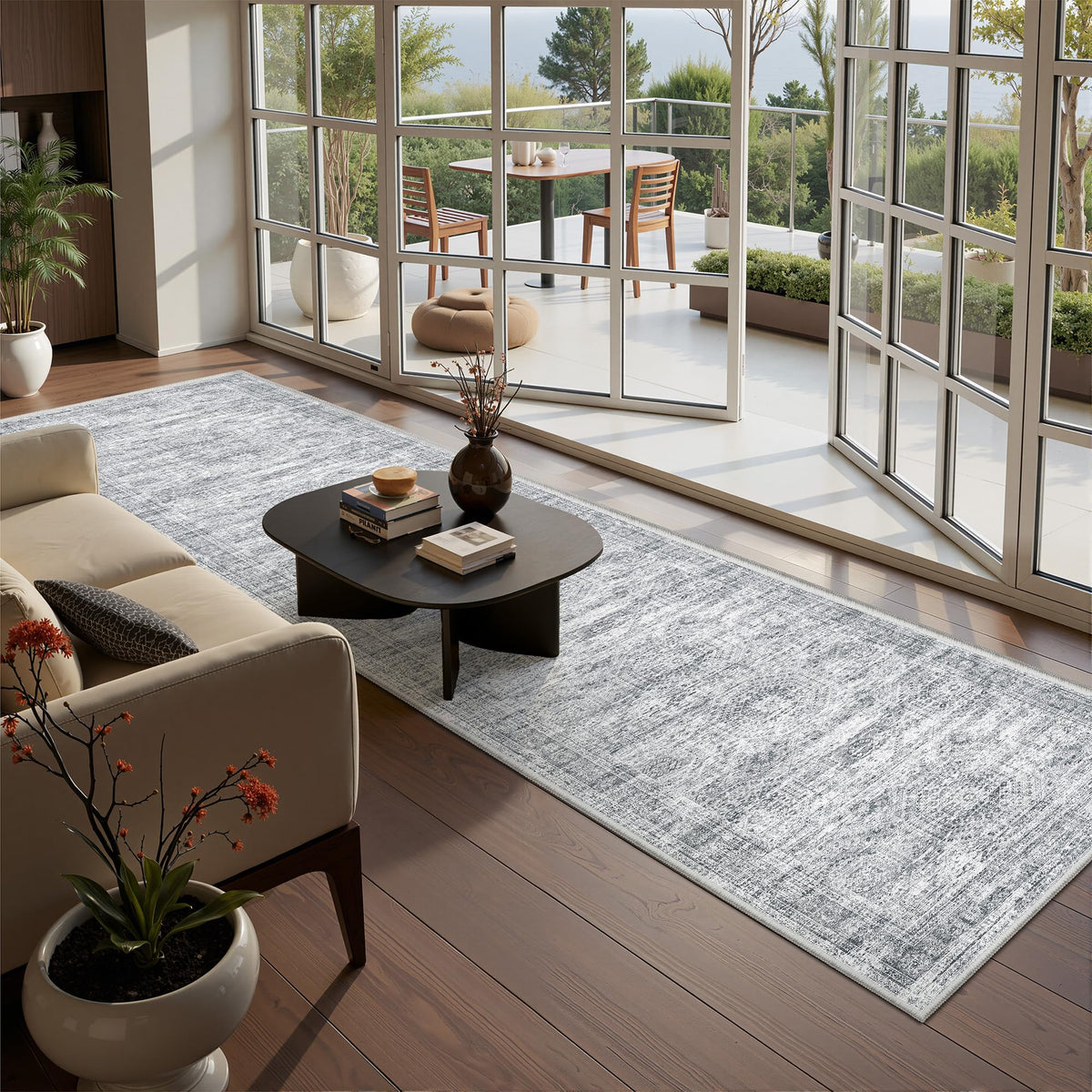 2x8 Runner Rug Non Slip,Washable Hallway Runner Rug,Beige