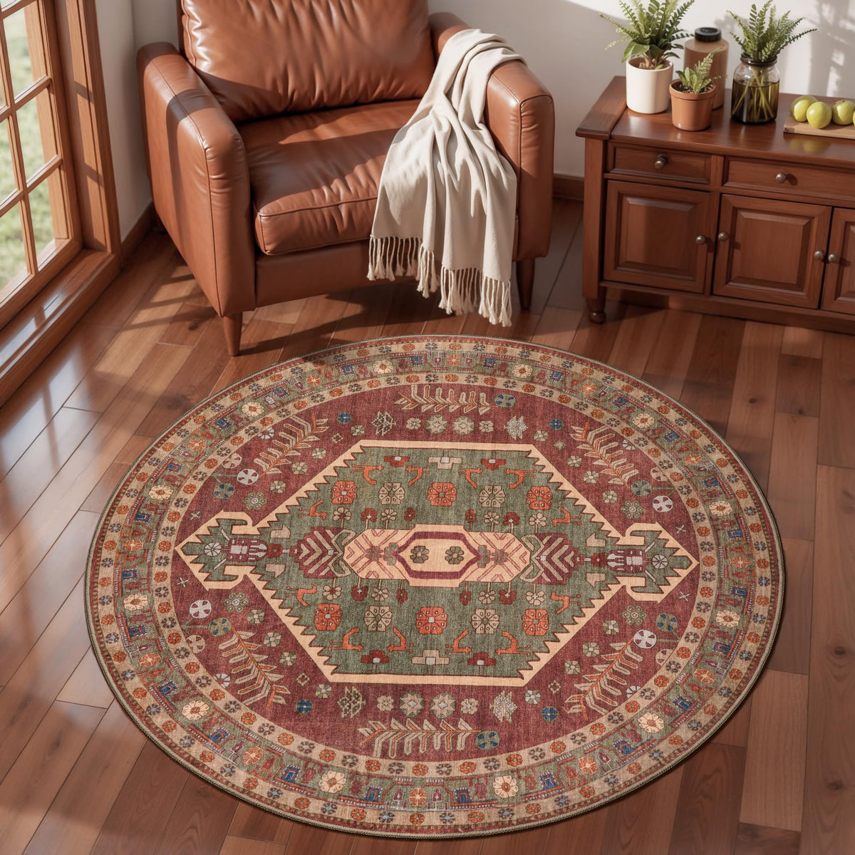 Ciicool Washable 3x5 Area Rug,Boho Non-Slip Indoor Mat for Entryway Kitchen