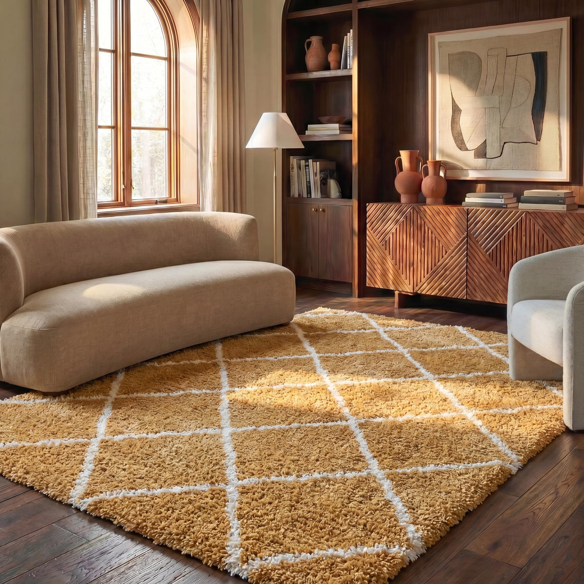 SAFAVIEH Hudson Shag Accent Rug 2'x3', Soft Distressed Grey & Ivory SGH281K