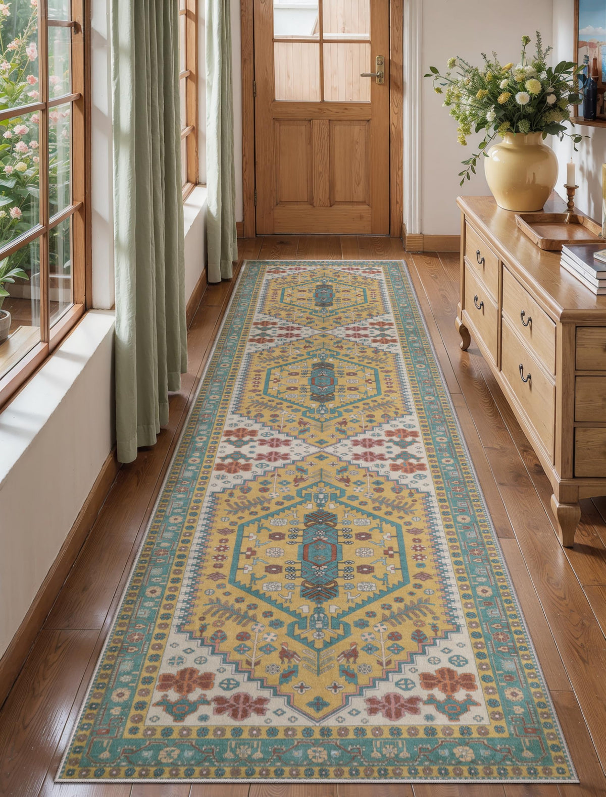 Ciicool Washable 3x5 Area Rug,Boho Non-Slip Indoor Mat for Entryway Kitchen