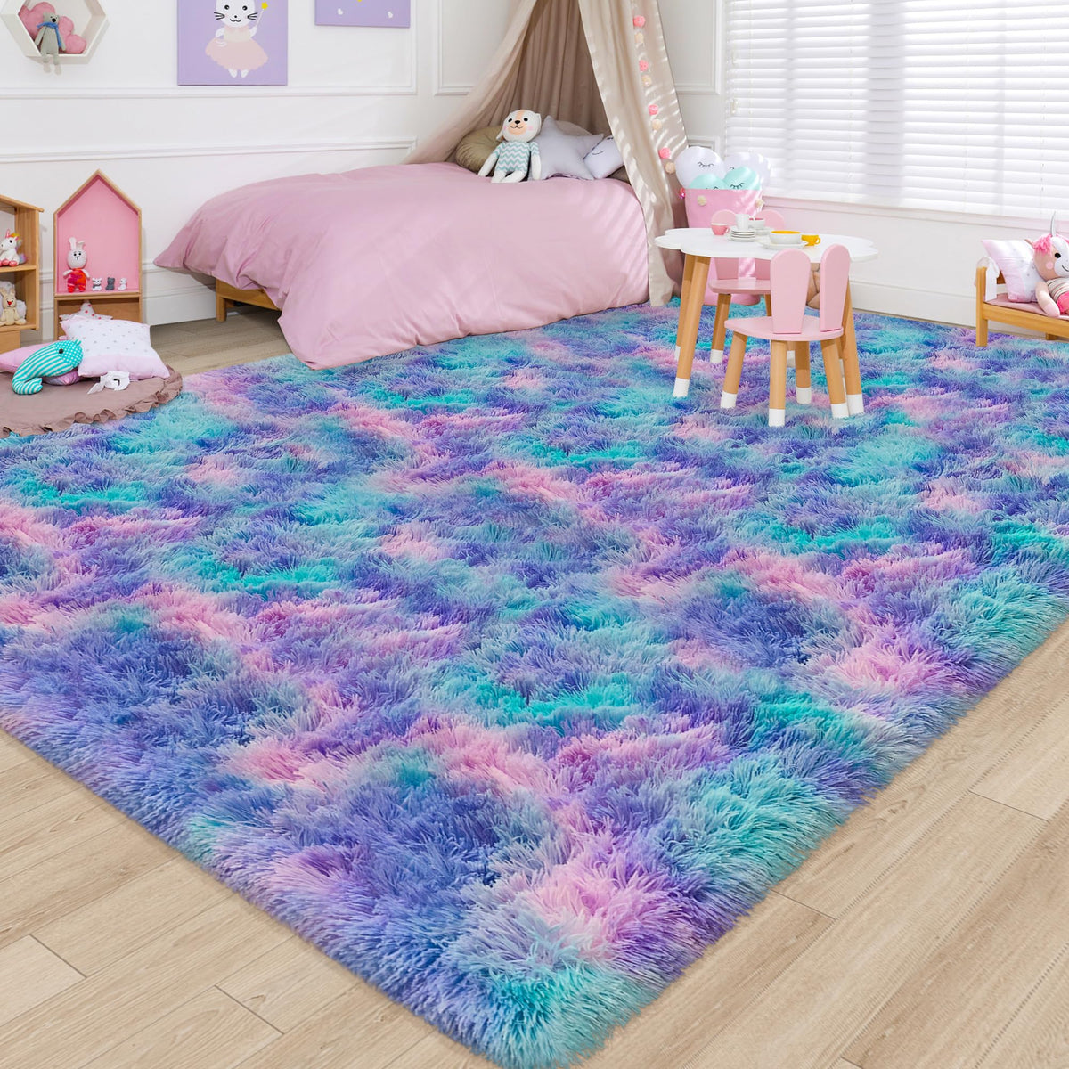 Soft Fluffy Beige Runner Rug for Bedroom, Bedside Long Rug Runner