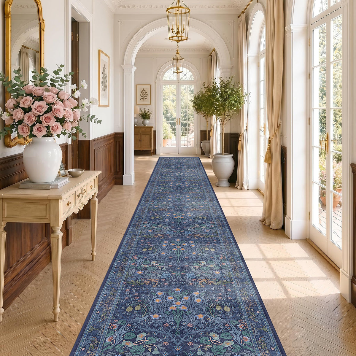 Washable Plum Purple Runner Rug 2x6 - Boho Rug Runner for Bathroom, Kitchen, Indoor Entryway, Low Pile Violet Carpet for Bedroom Bedside, Laundry Room, Hallway Mats for Floor, Stain Resistant