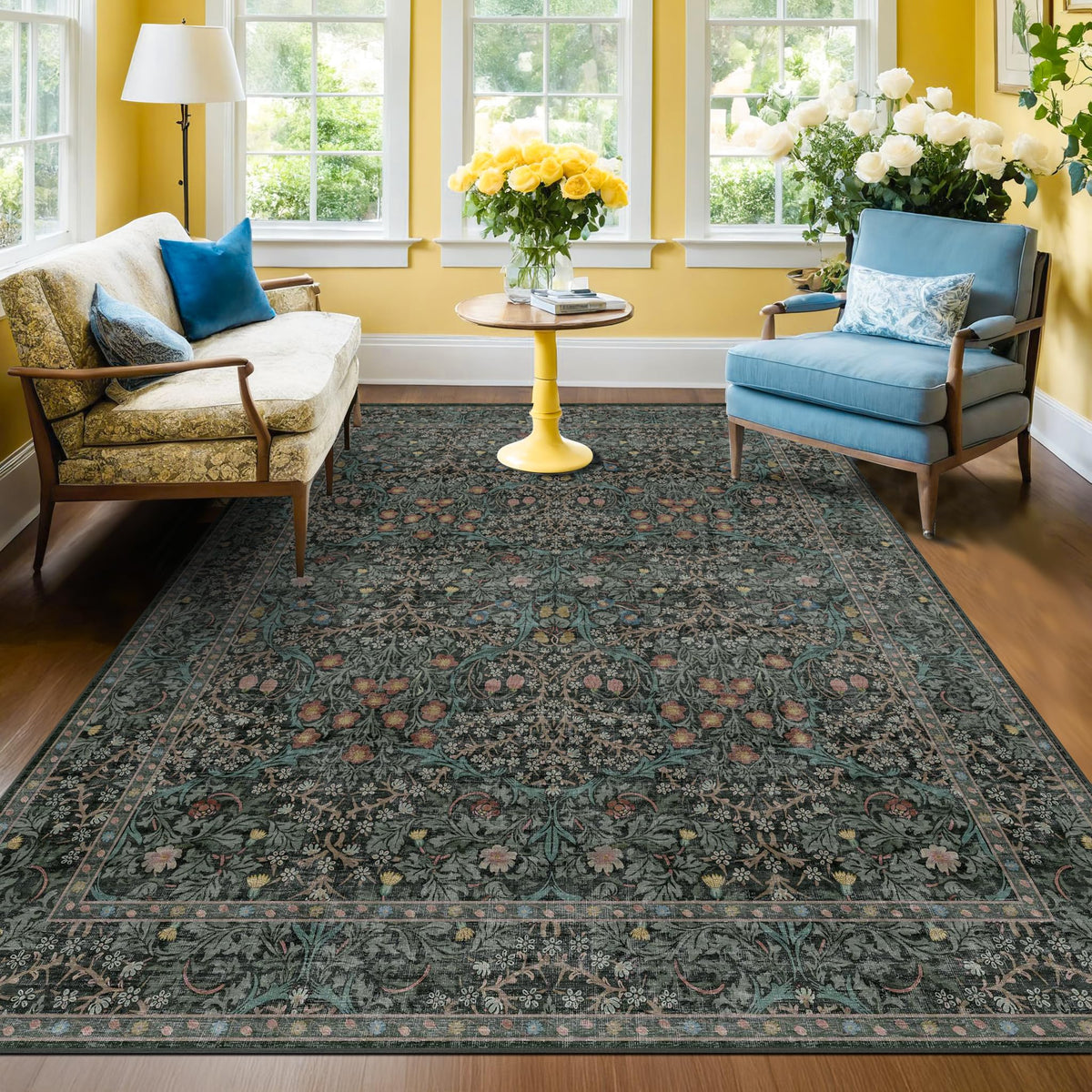 Washable Plum Purple Runner Rug 2x6 - Boho Rug Runner for Bathroom, Kitchen, Indoor Entryway, Low Pile Violet Carpet for Bedroom Bedside, Laundry Room, Hallway Mats for Floor, Stain Resistant