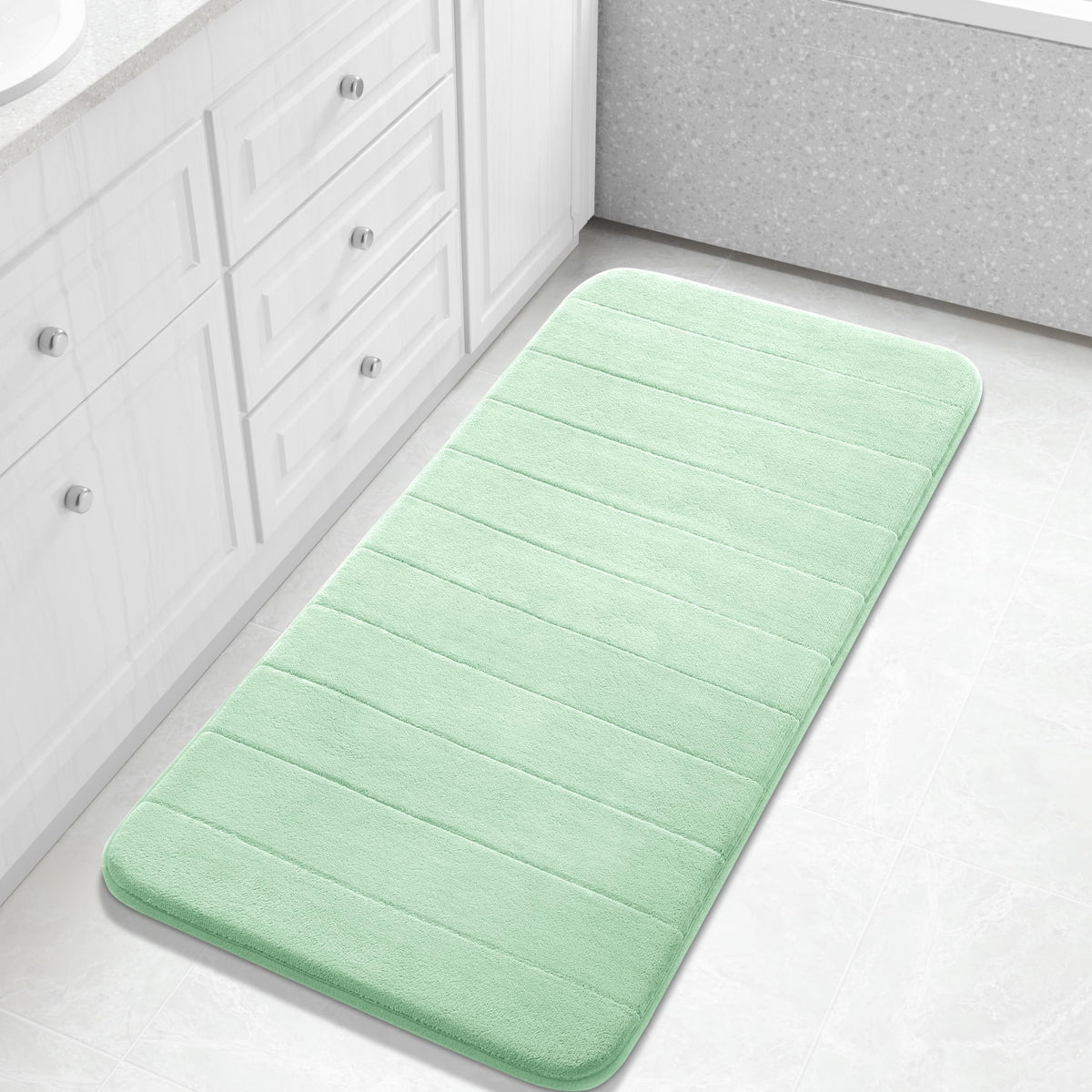 Yimobra Memory Foam Bath Mat, Super Soft & Absorbent Bathroom Rug, Grey