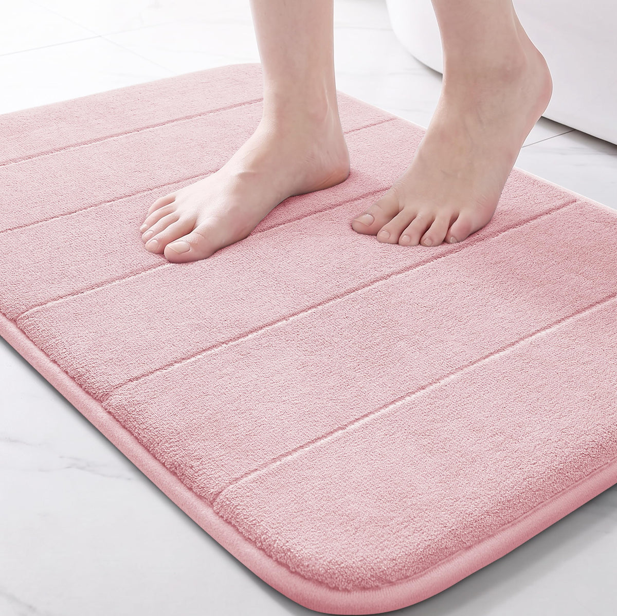Yimobra Memory Foam Bath Mat, Super Soft & Absorbent Bathroom Rug, Grey