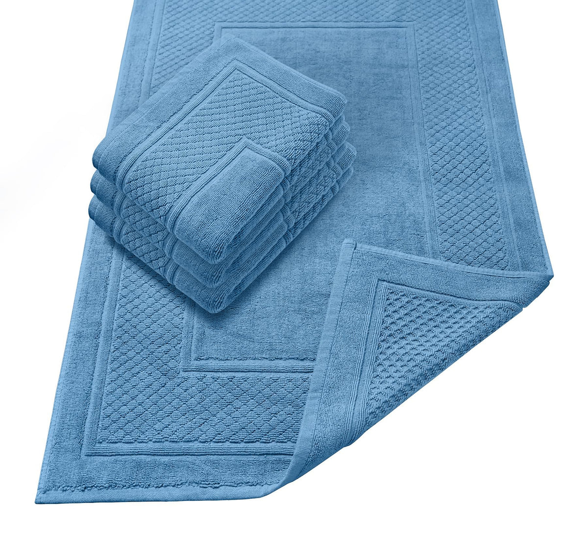 Avalon Towels Beige Bath Mat - 100% Cotton Set of 2 Absorbent Bathmat - Bathroom Mats Quick Dry Bath Mats for Bathrooms (22x34 Inches)