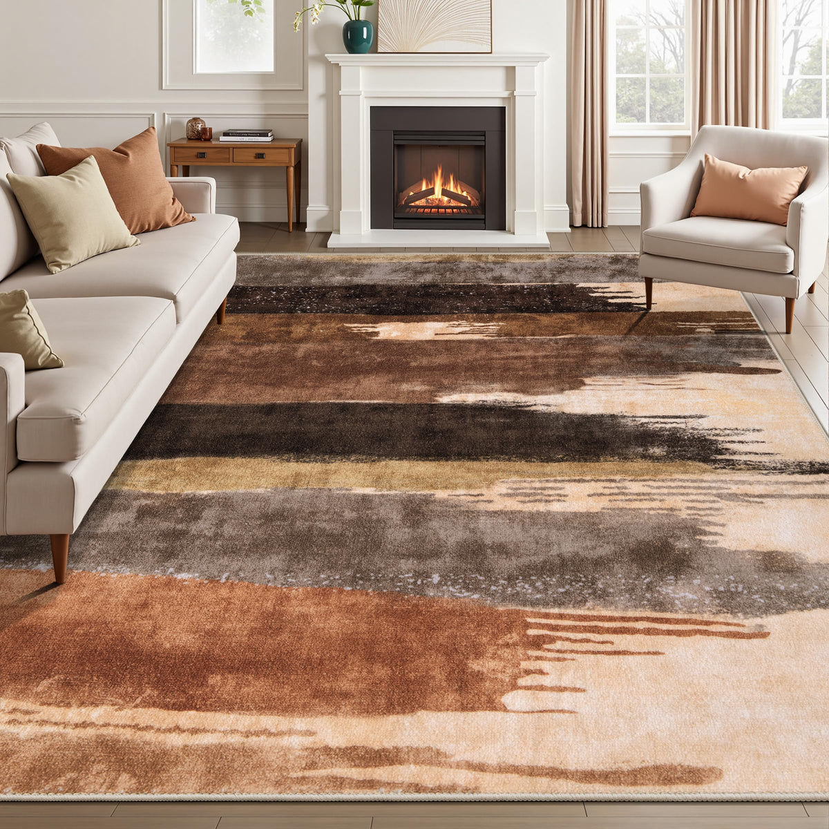 Ciicool Washable Area Rug 2x3 Entryway Rug, Modern Abstract Entry Mat Navy