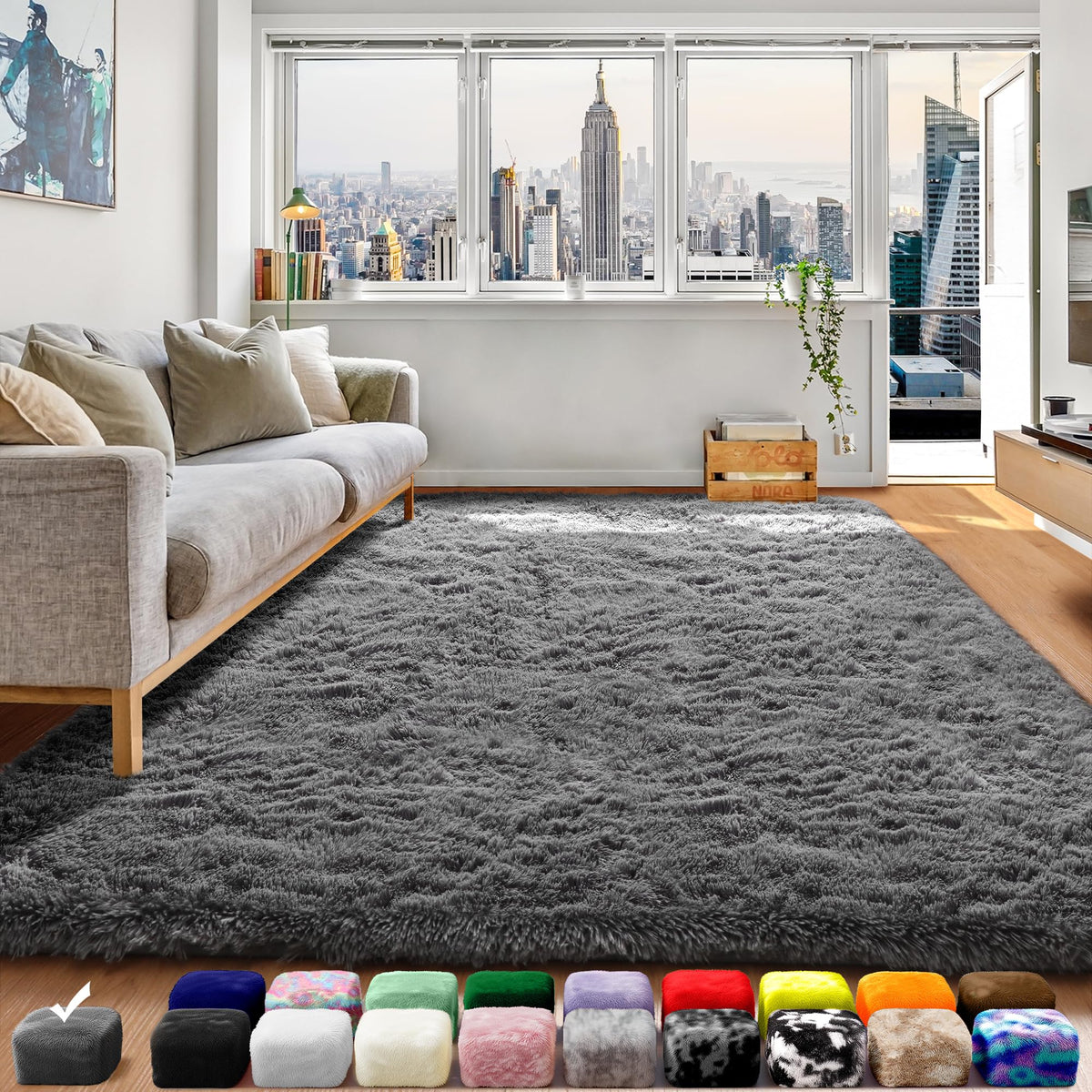 White Runner Rugs for Bedroom Living Room, Fluffy 2x6 Bedside Soft Area Rug