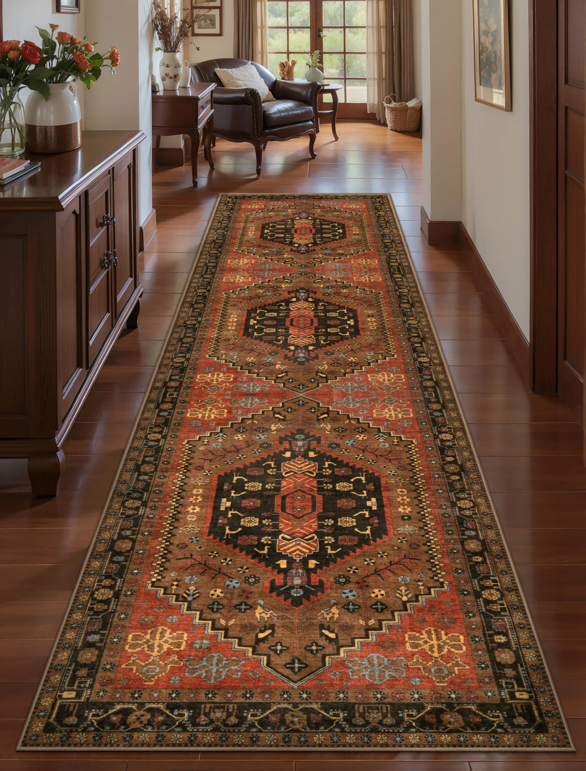 Ciicool Washable 3x5 Area Rug,Boho Non-Slip Indoor Mat for Entryway Kitchen