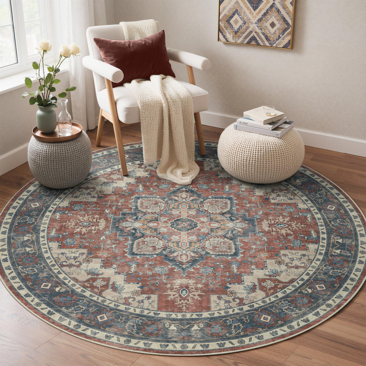 GENIMO 2x5 Washable Runner Rug Non Slip for Hallway, Light Taupe Brown