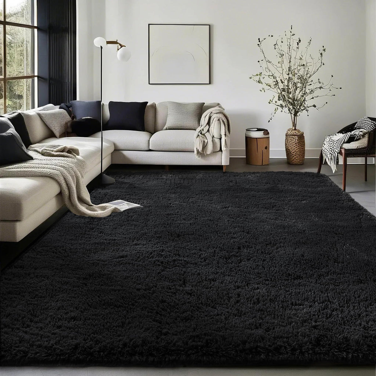 Ophanie 2x6 Washable Runner Rug for Hallway,Non-Slip Fluffy Soft Bedside Rugs, Bedroom Living Room Grey Shaggy Gray Carpet for Kids Girls Boys Dorm Nursery Home Decor Aesthetic