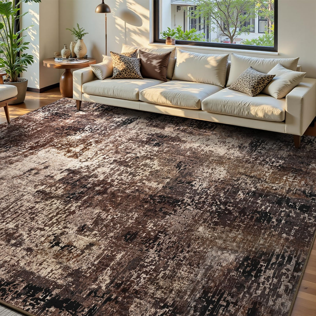 Ompaa 2x6 Rug Runners for Hallways Kitchen Runner Rug Non Slip Washable Grey Long Runner Rugs with Rubber Backing Soft Abstract Carpet Runner for Hallways, Kitchen, Bedroom, Bathroom, Entryway