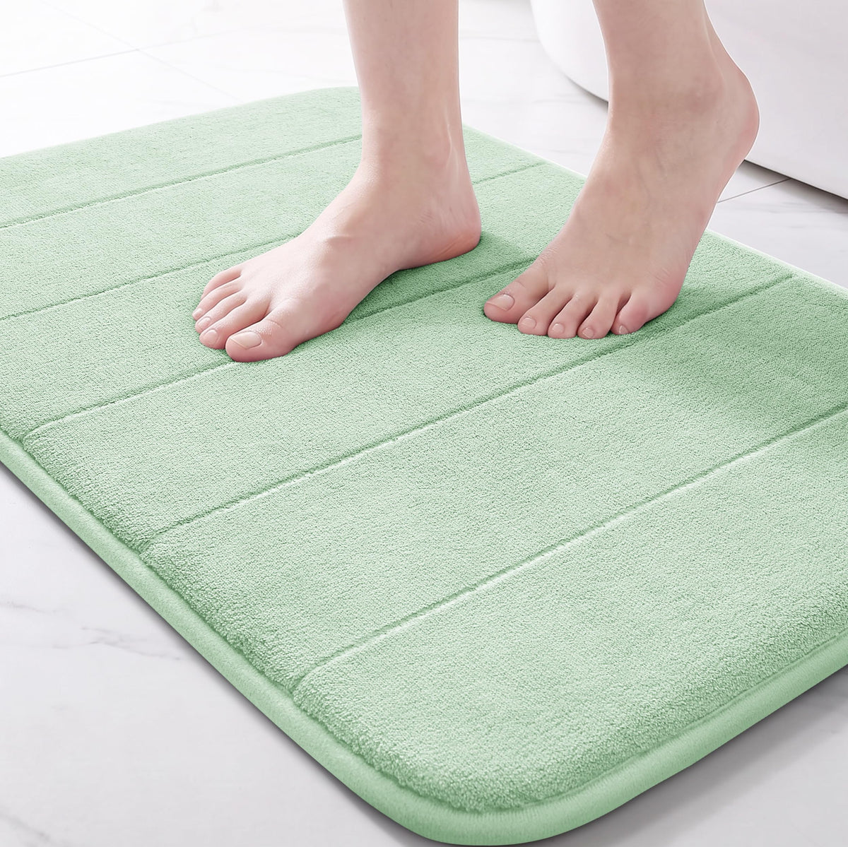 Yimobra Memory Foam Bath Mat, Super Soft & Absorbent Bathroom Rug, Grey