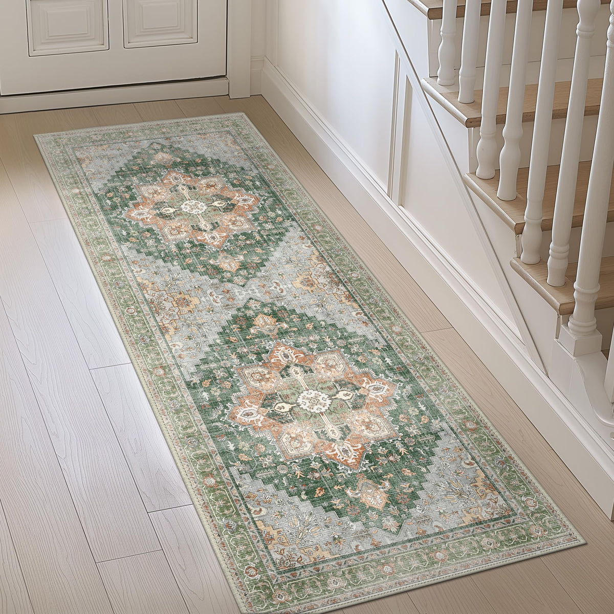GENIMO 2x5 Washable Runner Rug Non Slip for Hallway, Light Taupe Brown