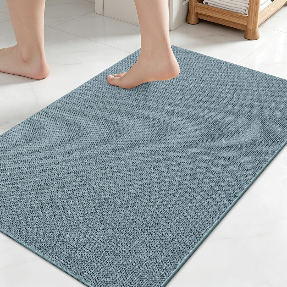 Smiry Ultra Thin Bath Mat 30X20, Non Slip Rubber Washable Bathroom Rugs