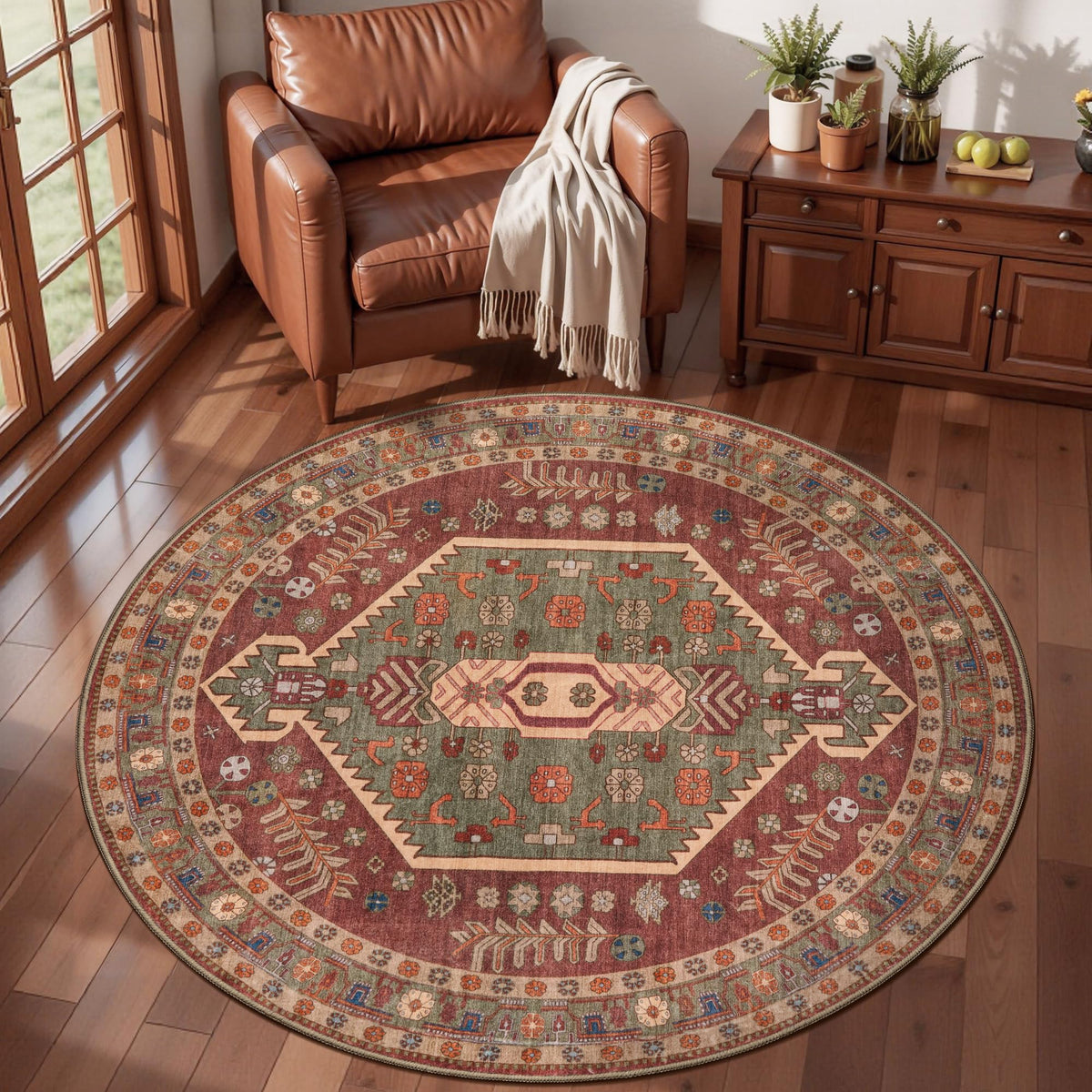 Ciicool Washable 3x5 Area Rug,Boho Non-Slip Indoor Mat for Entryway Kitchen