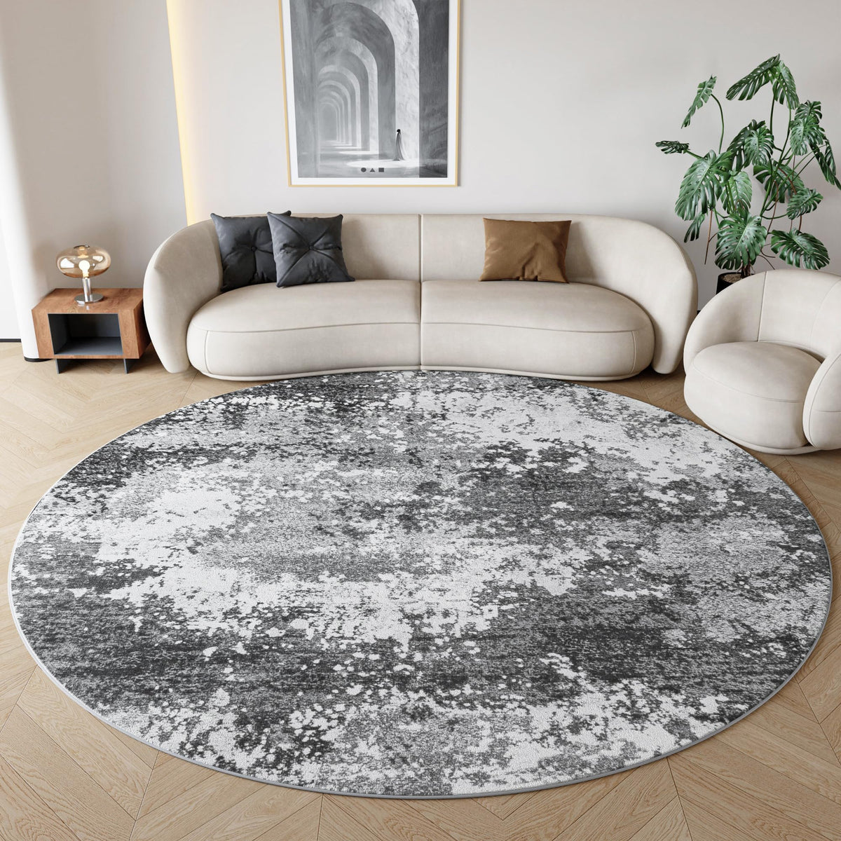 Entryway Rug 2x3 Grey Door Mat Indoor Entrance 24x36, Washable Small Throw Rugs for Kitchen Floor, Entry, Front Door, Bedroom Bedside, Non-Slip Low Pile Stain & Fade Resistant, Abstract Gray