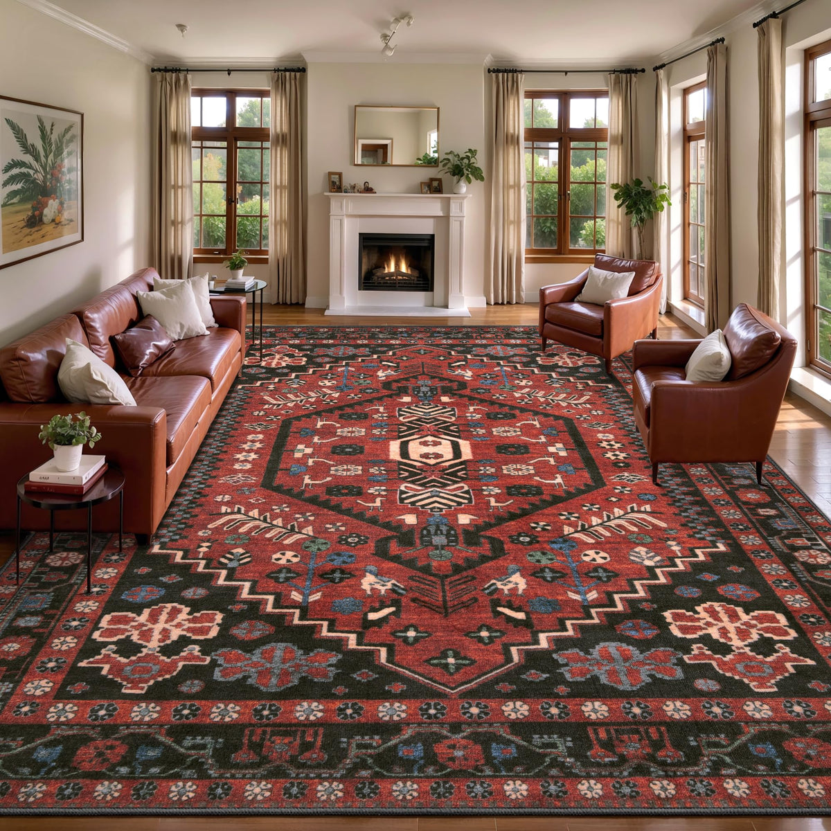 Ciicool Washable 3x5 Area Rug,Boho Non-Slip Indoor Mat for Entryway Kitchen