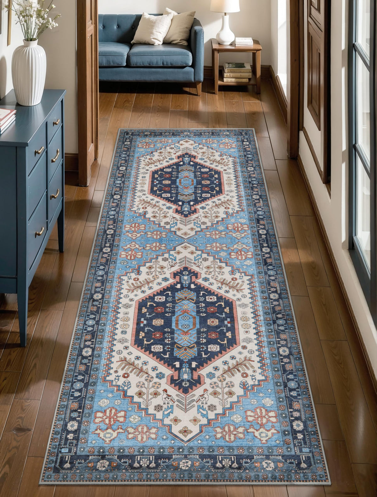 Ciicool Washable 3x5 Area Rug,Boho Non-Slip Indoor Mat for Entryway Kitchen