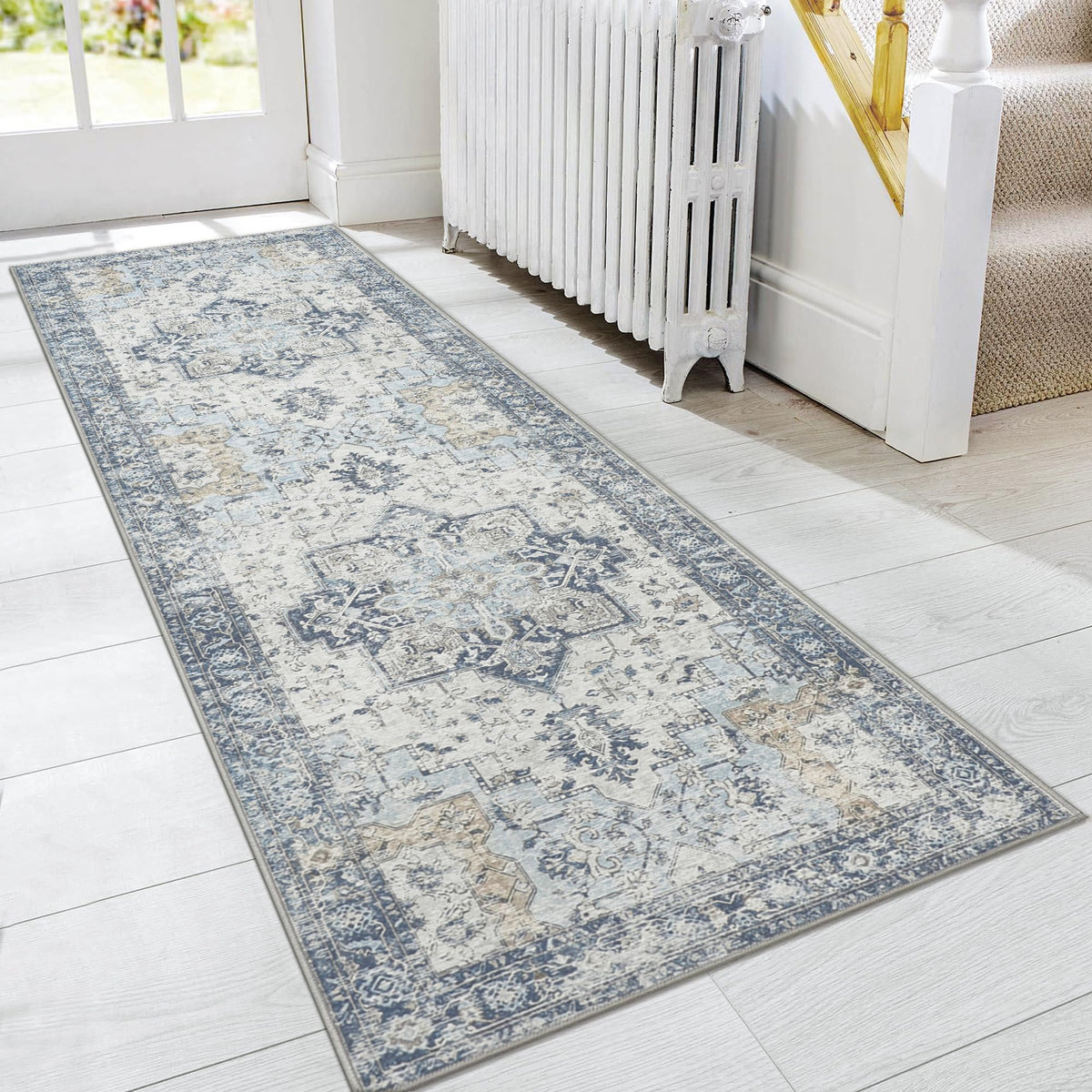 GENIMO 2x5 Washable Runner Rug Non Slip for Hallway, Light Taupe Brown