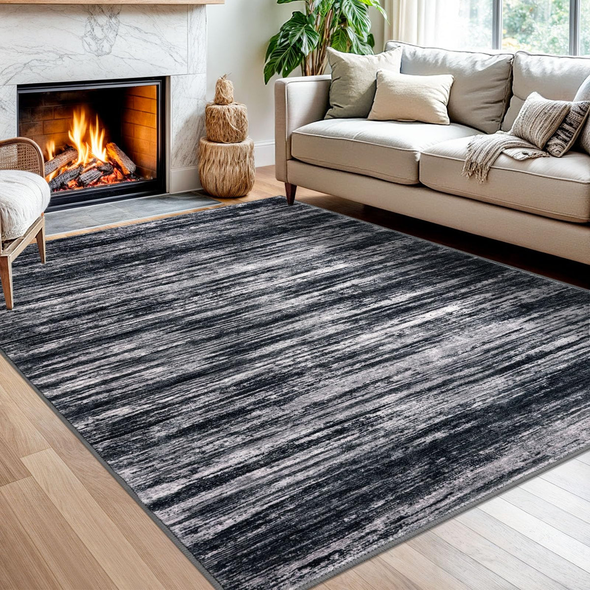 SIILOOM 3x5 Washable Area Rug Non Slip Door Mat Indoor for Entryway Bedside