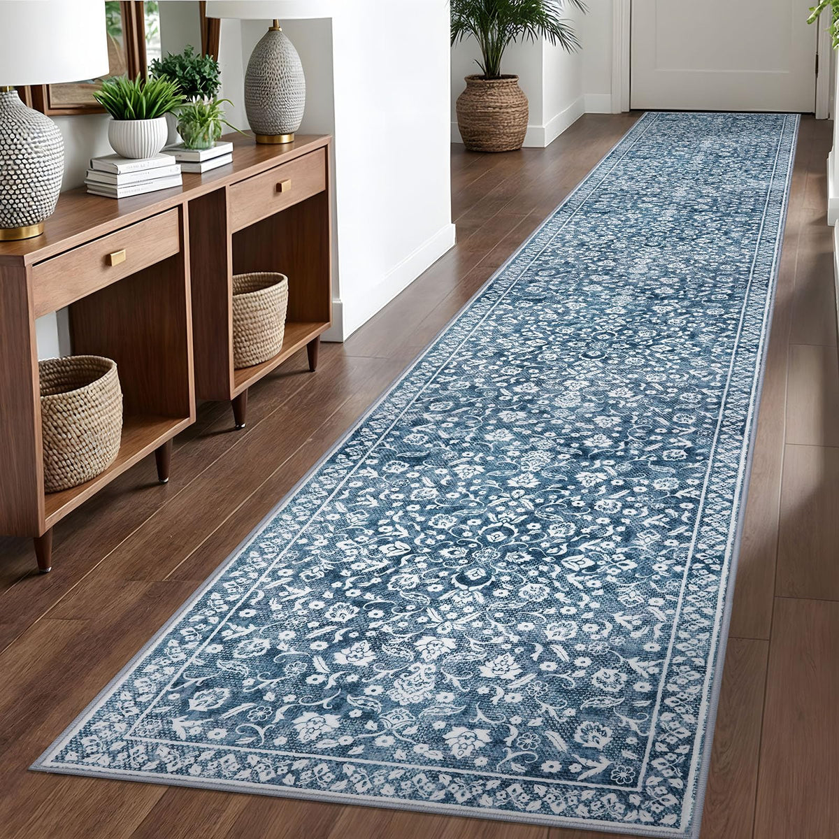 Vintage Washable Entryway Rug 2x3 Small Area Rug Non Slip Door Mat