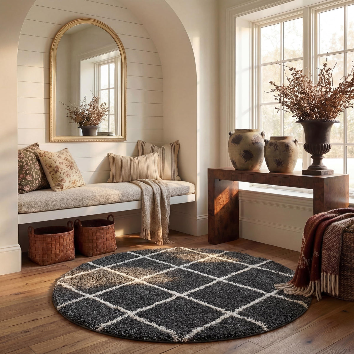 SAFAVIEH Hudson Shag Accent Rug 2'x3', Soft Distressed Grey & Ivory SGH281K
