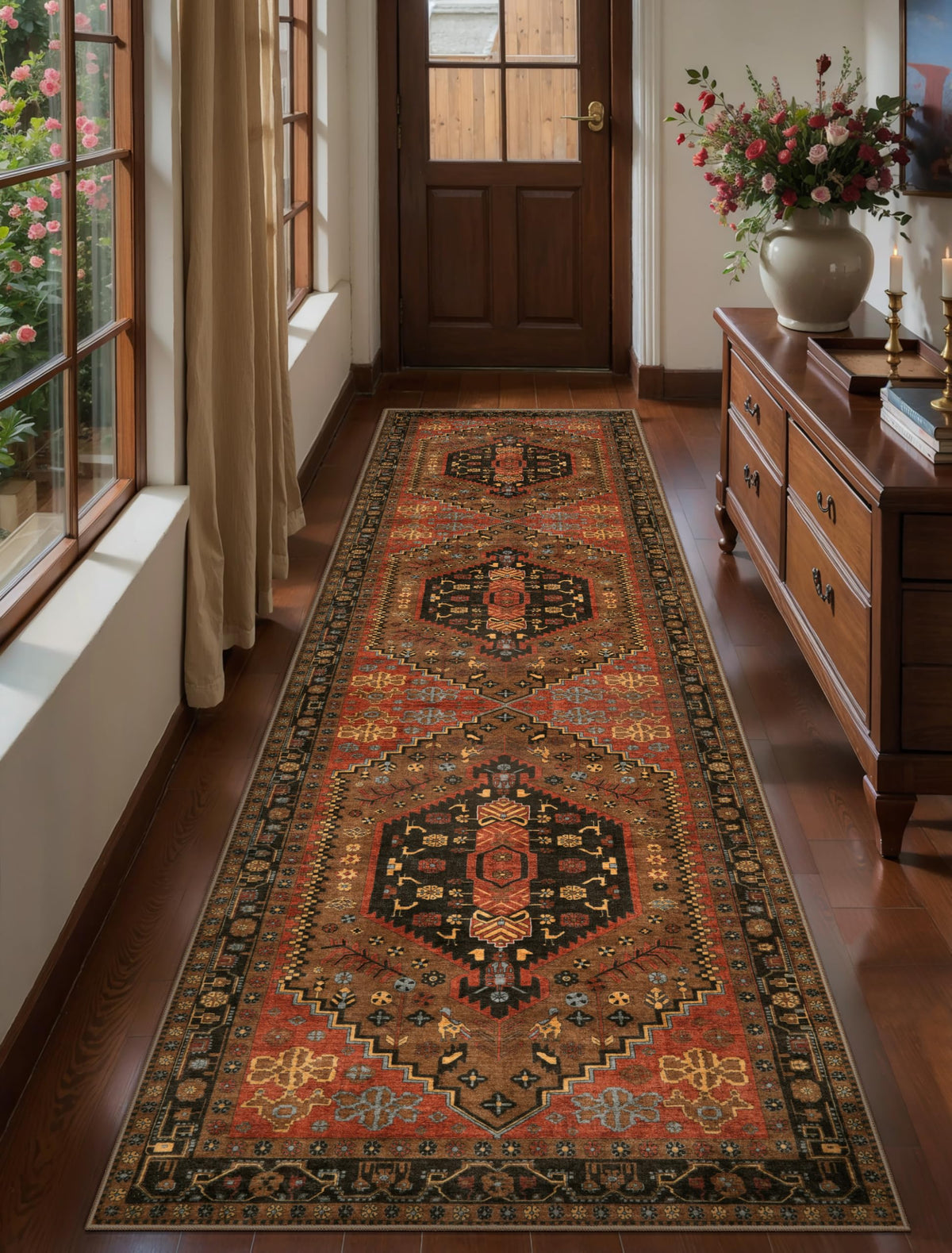 Ciicool Washable 3x5 Area Rug,Boho Non-Slip Indoor Mat for Entryway Kitchen