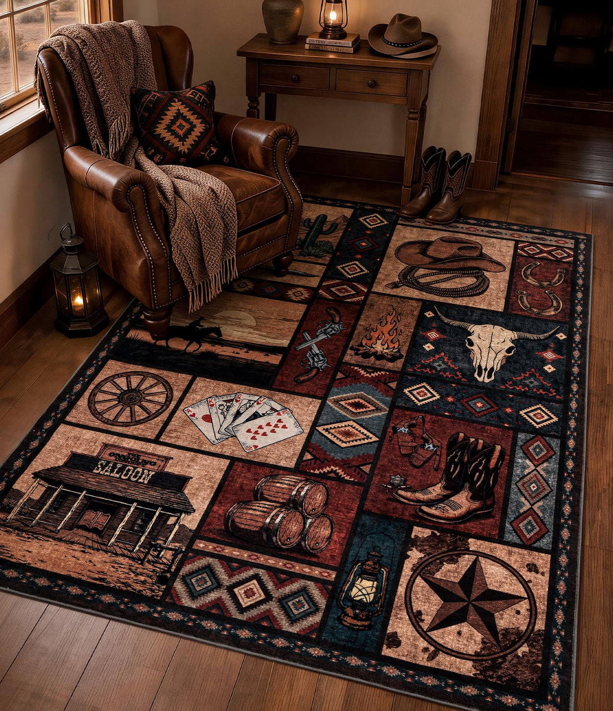 YIHOUSE Washable Rustic Cabin Runner Rug 2x6 Hallway