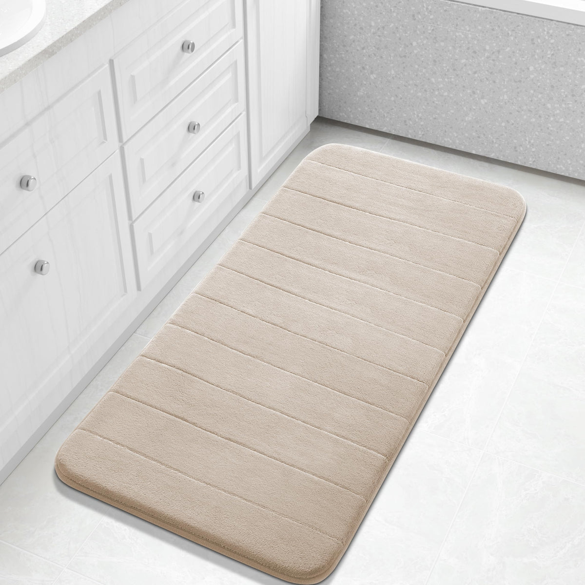 Yimobra Memory Foam Bath Mat, Super Soft & Absorbent Bathroom Rug, Grey