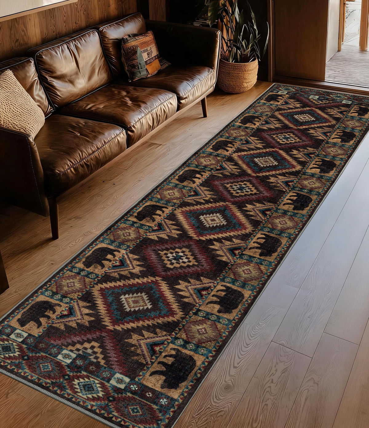 YIHOUSE Washable Rustic Cabin Runner Rug 2x6 Hallway