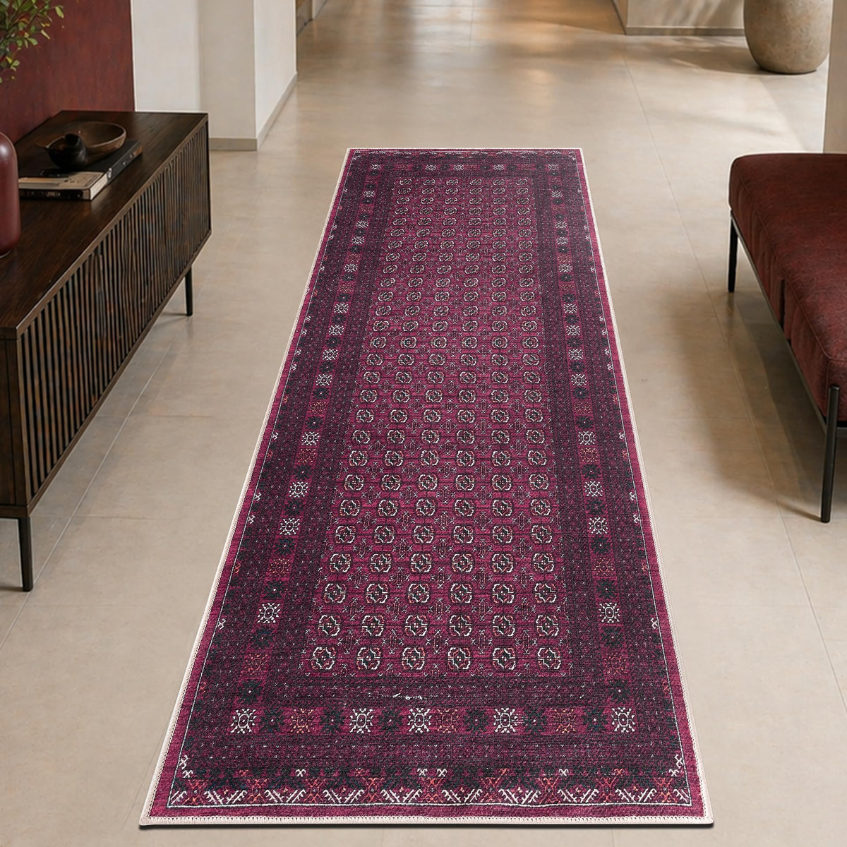 Keen Home Design Vintage Washable Entryway Rug, Non-Slip Low Pile, 2x3