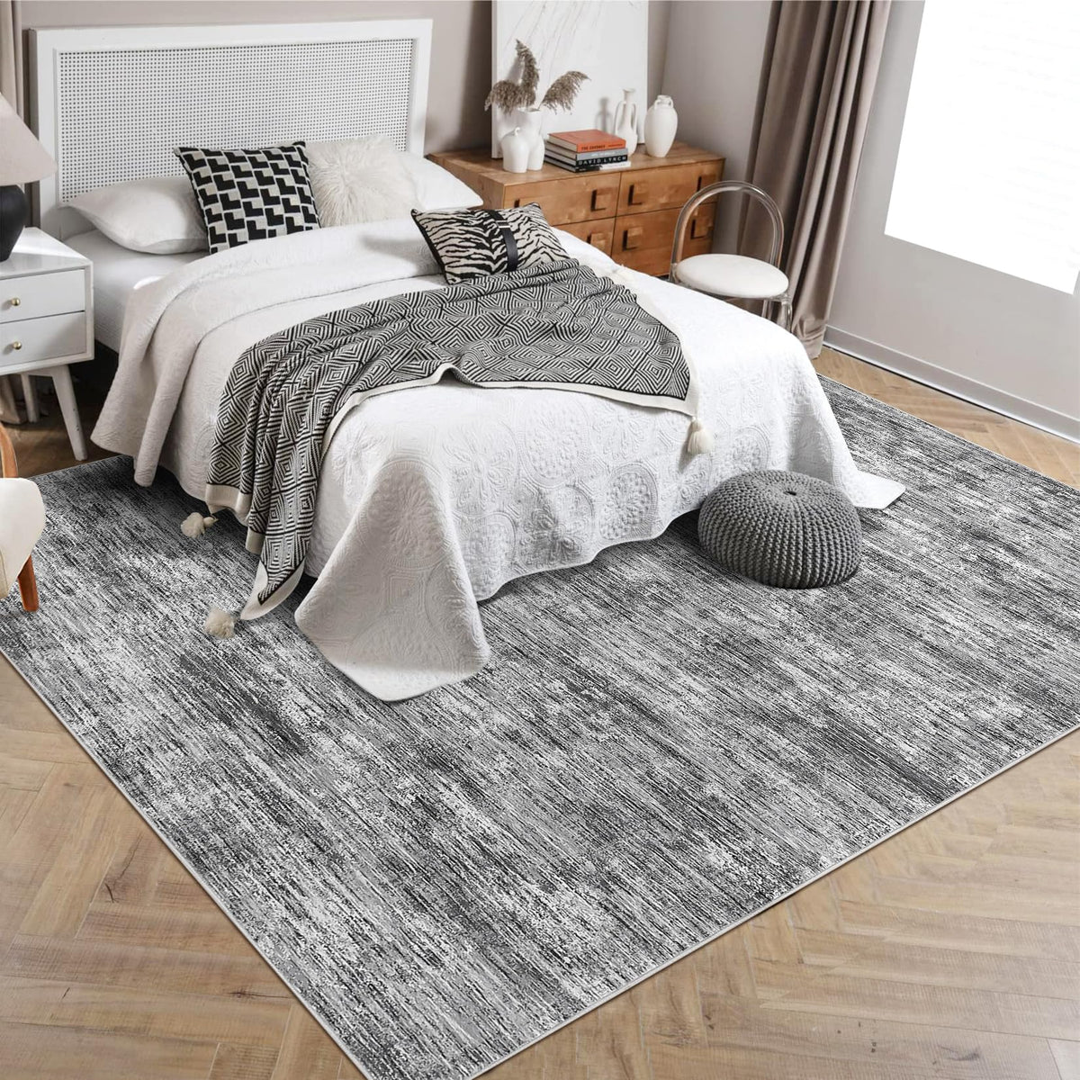 RUGSREAL Small Area Rug 2x3 Entryway Mat with Rubber Backing Stain Resistant Throw Carpet Modern Solid Color Bath Mat Contempowary Washable Rug for Living Room Bedroom Dining Room Kitchen, Beige 2x3