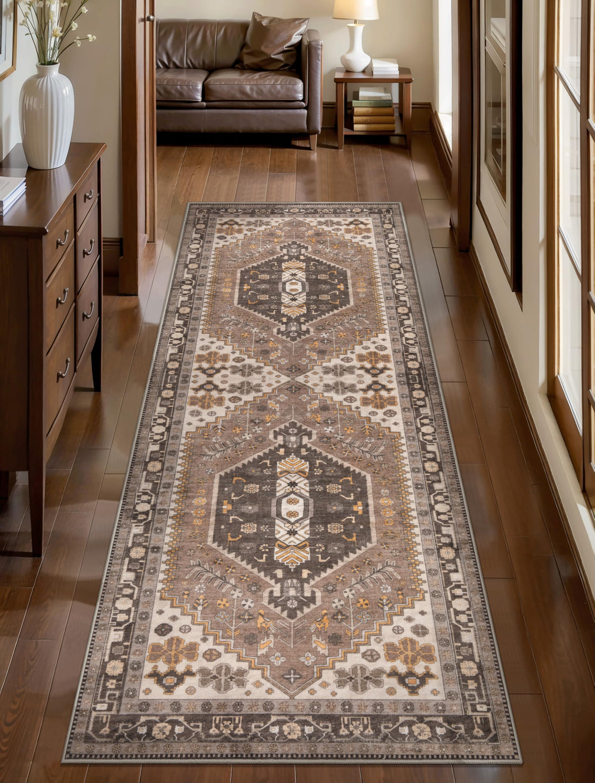 Ciicool Washable 3x5 Area Rug,Boho Non-Slip Indoor Mat for Entryway Kitchen
