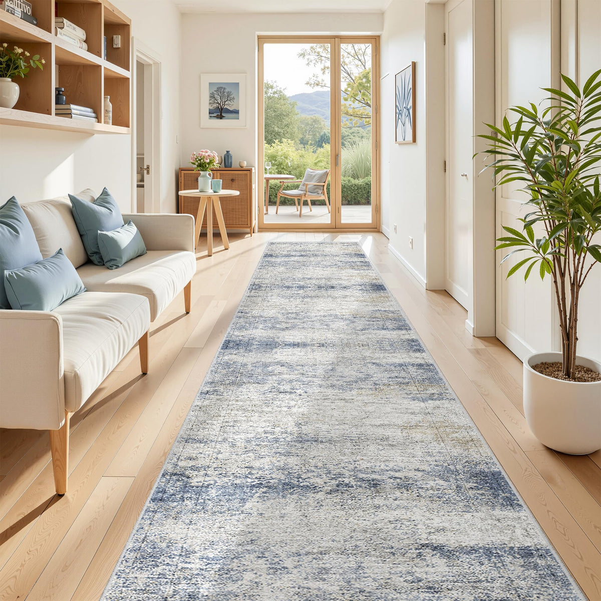 2x8 Runner Rug Non Slip,Washable Hallway Runner Rug,Beige