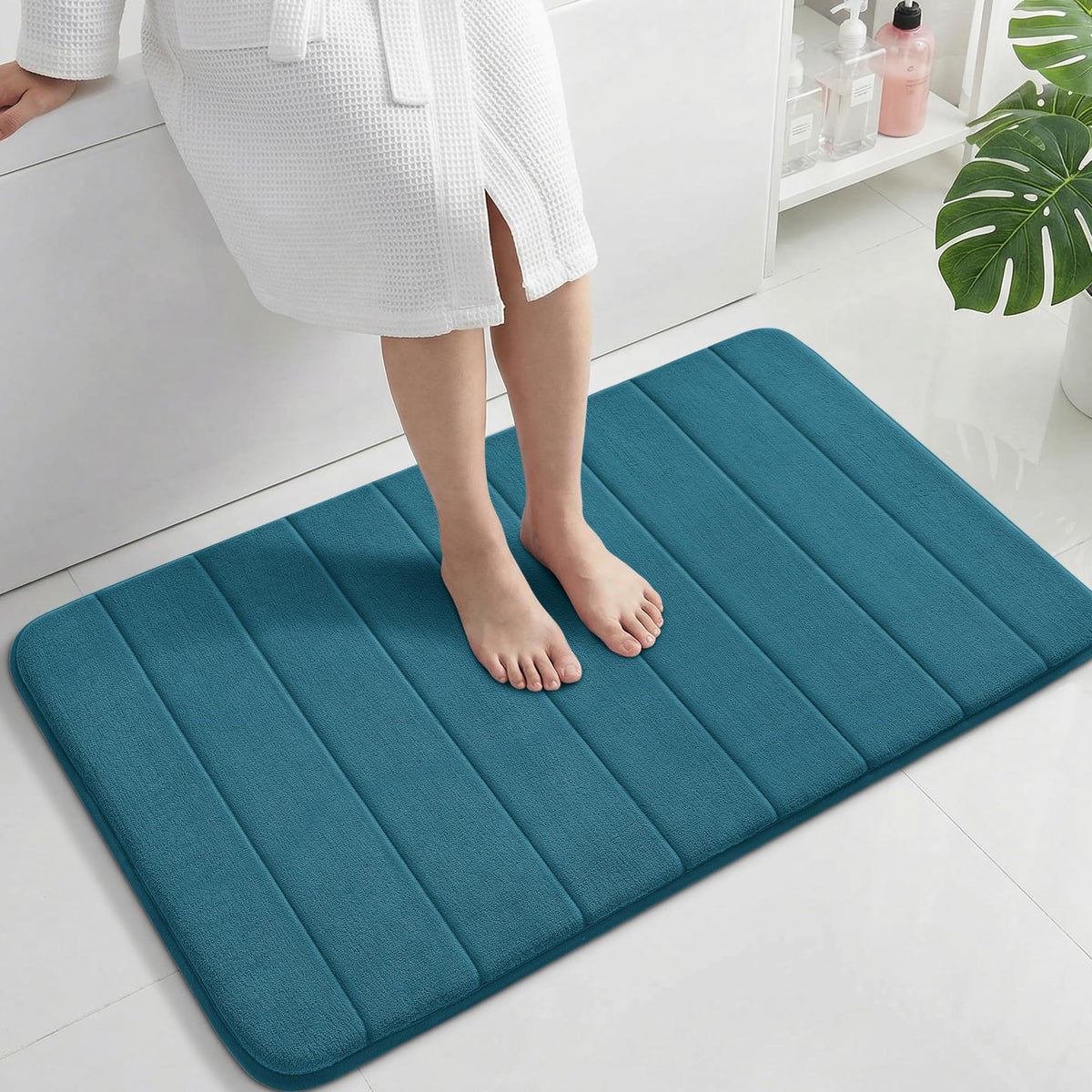 Yimobra Memory Foam Bath Mat, Super Soft & Absorbent Bathroom Rug, Grey