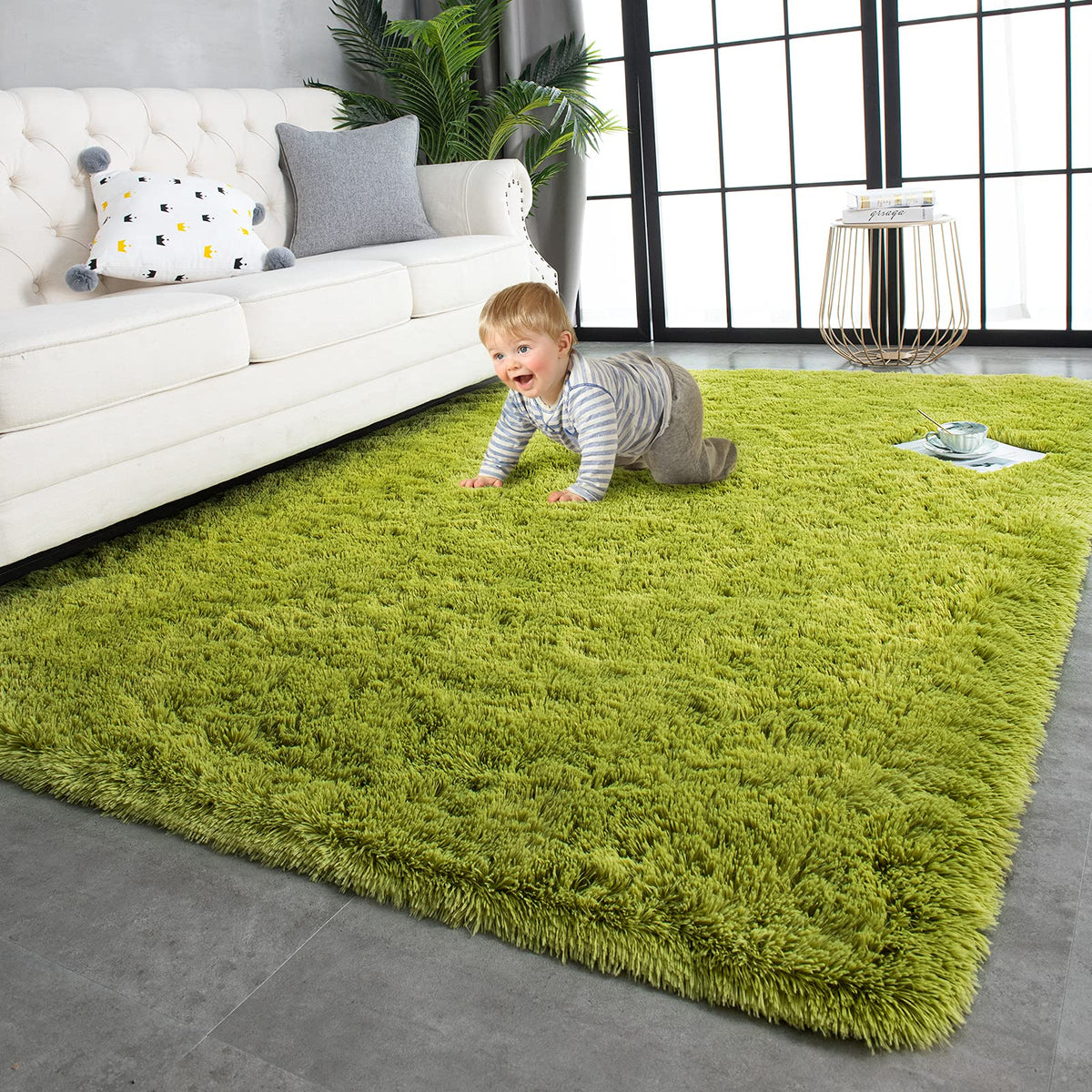 TWINNIS Super Soft Shaggy Runner Rugs Fluffy Carpets, 2x6 Feet, Indoor Modern Plush Area Rugs for Hallway Living Room Bedroom Kitchen Entryway, Upgrade Anti-Skid Rectangular Fuzzy Rug, Black