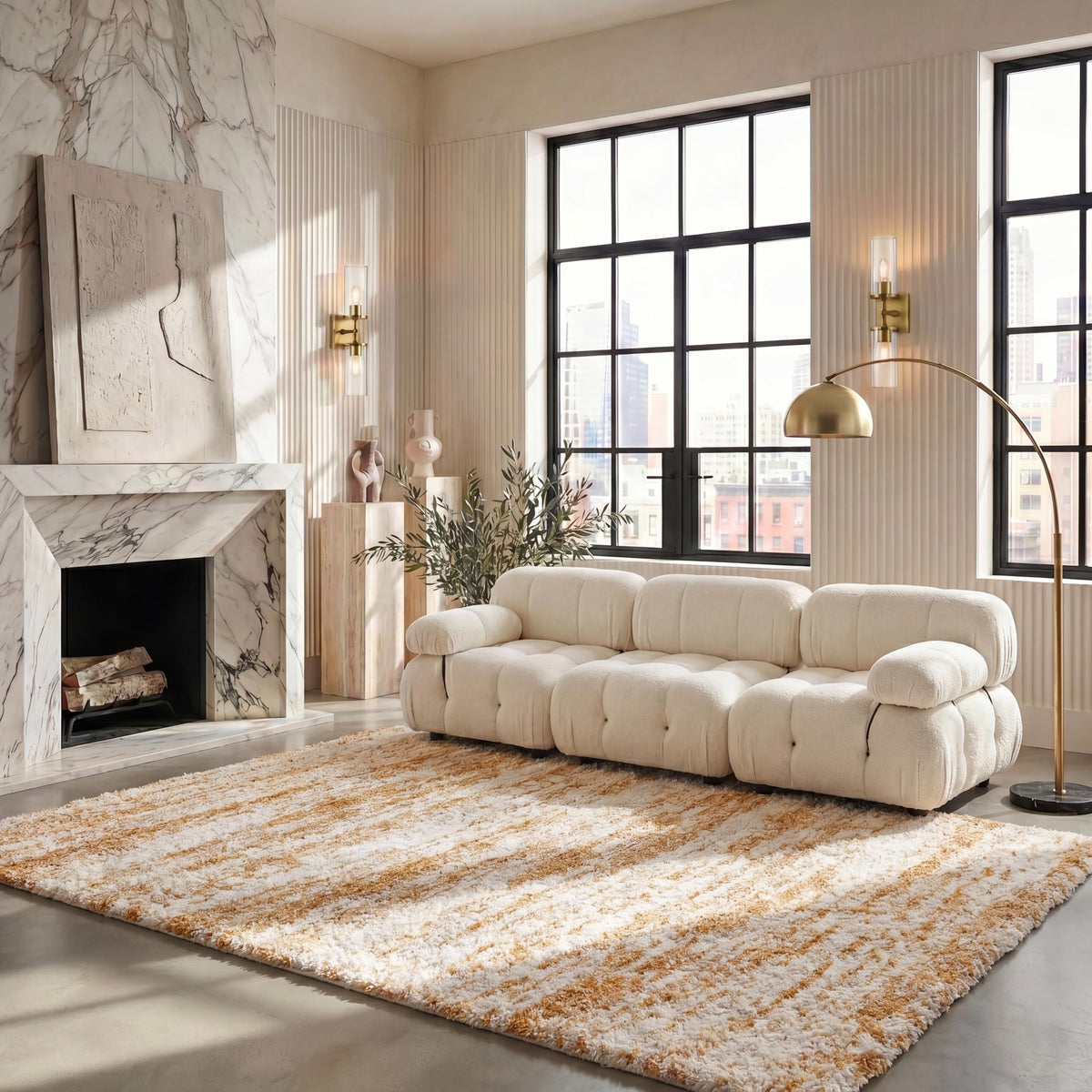 SAFAVIEH Hudson Shag Accent Rug 2x3, Ivory & Beige SGH206B