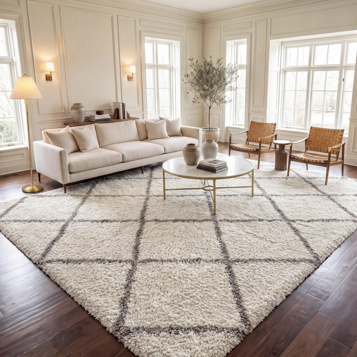 SAFAVIEH Hudson Shag Accent Rug 2'x3', Soft Distressed Grey & Ivory SGH281K
