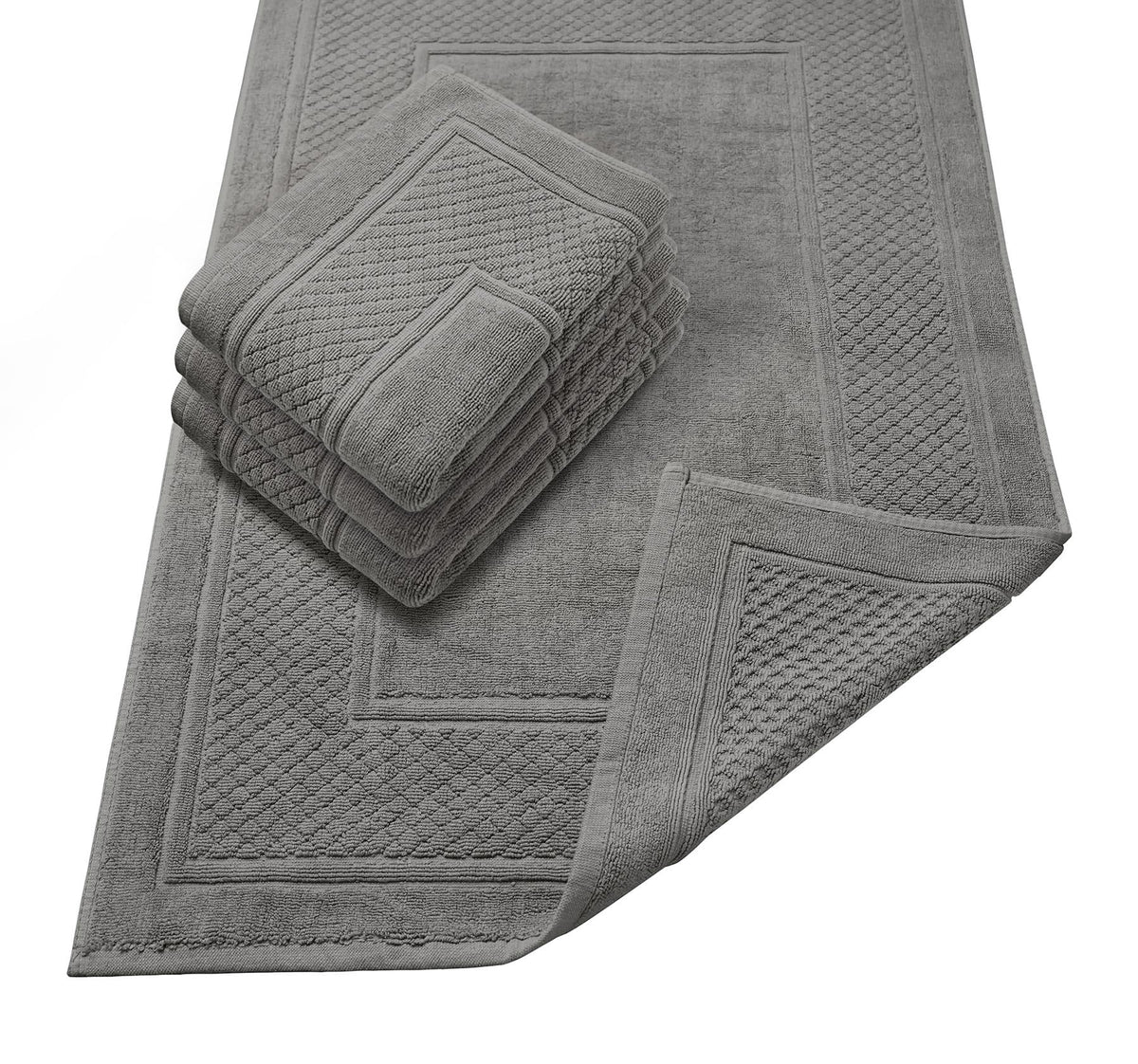 Avalon Towels Beige Bath Mat - 100% Cotton Set of 2 Absorbent Bathmat - Bathroom Mats Quick Dry Bath Mats for Bathrooms (22x34 Inches)