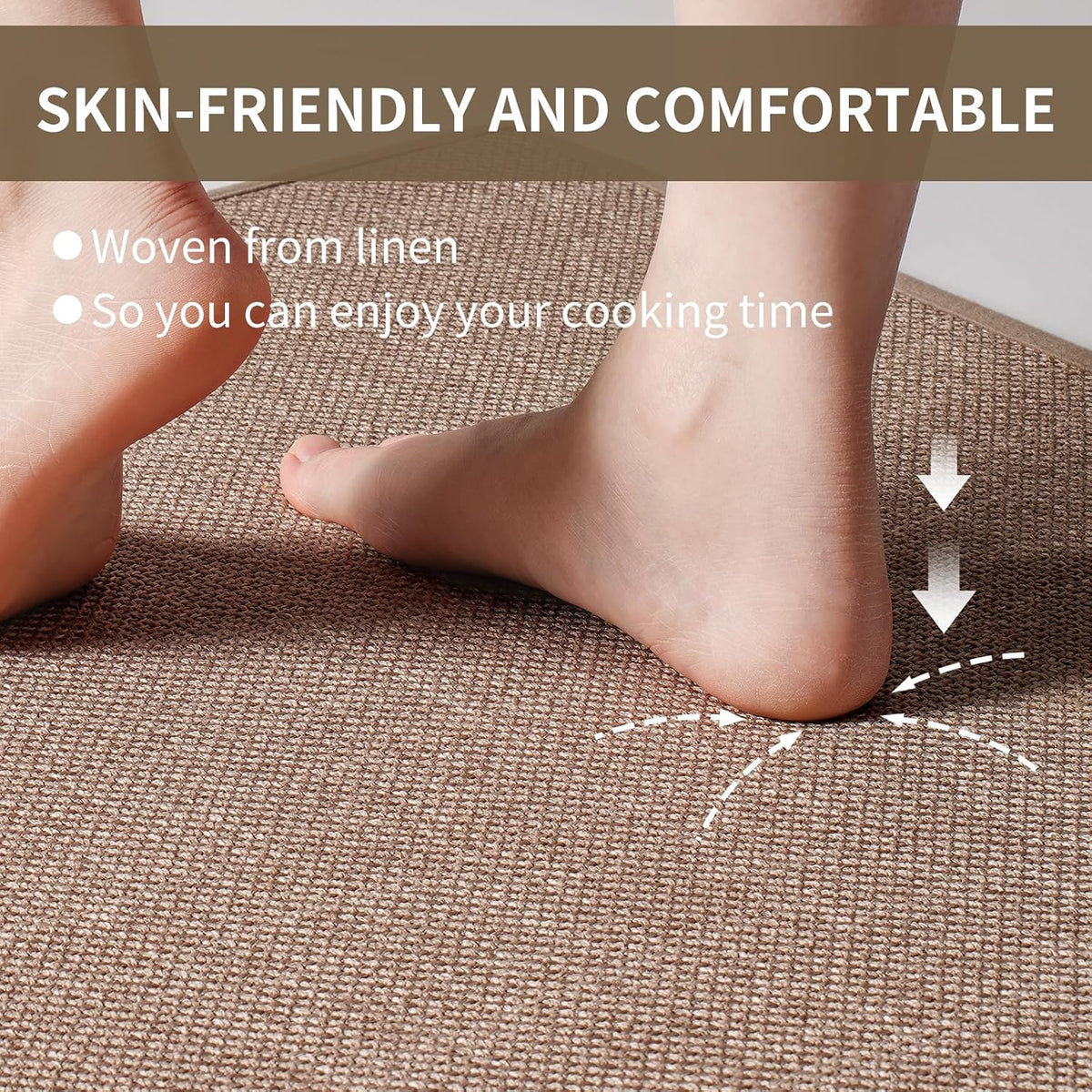 YDKGL Kitchen Rugs Kitchen Mats for Floor Non Slip Washable Brown 17"x30"